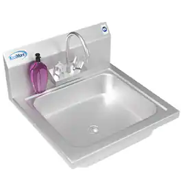 Koolmore - 17 in. Hand Sink with Gooseneck Faucet, Bowl Size 14" x 10" x 5" - SH17-4GNF - Stainless Steel