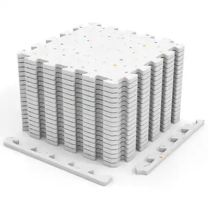 Front. Costway - Costway 18PCS Exercise Mats,EVA Interlocking Foam Floor Tiles for Floor&Joint Protection - Terrazzo.