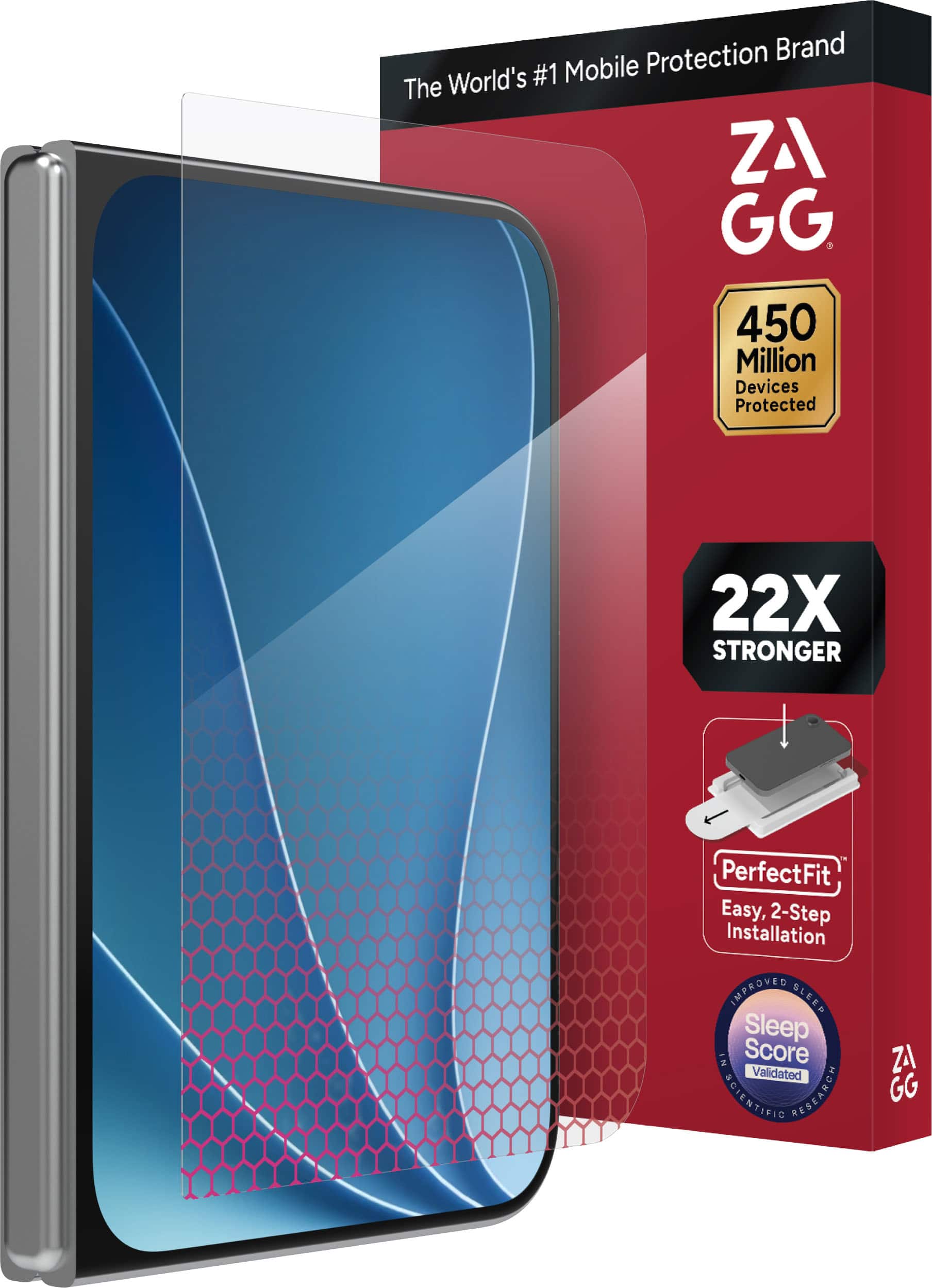 ZAGG - XTR6 Screen Protector with Blue Light Filter for Apple iPhone Duo - Clear