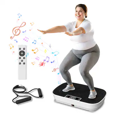 Front. KERDOM - Powerful 99-Speed Vibration Plate Gym, Bluetooth Audio, 300Lb Capacity Home Gym Shaker for Toning & Balance - Black.