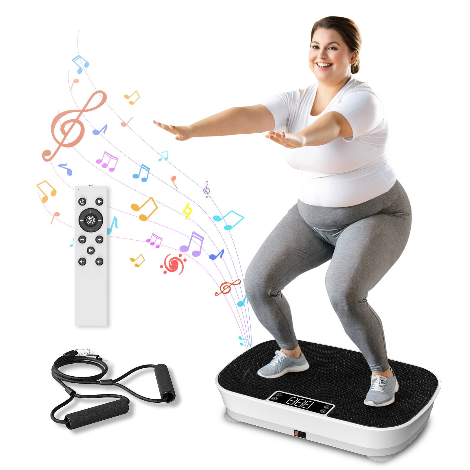 Brick Attic - 400LBS Vibration Plate Fitness Exercise Machine, Lymphatic Drainage Shaking Weight Loss Fat Burner Full Body Shaker - Black