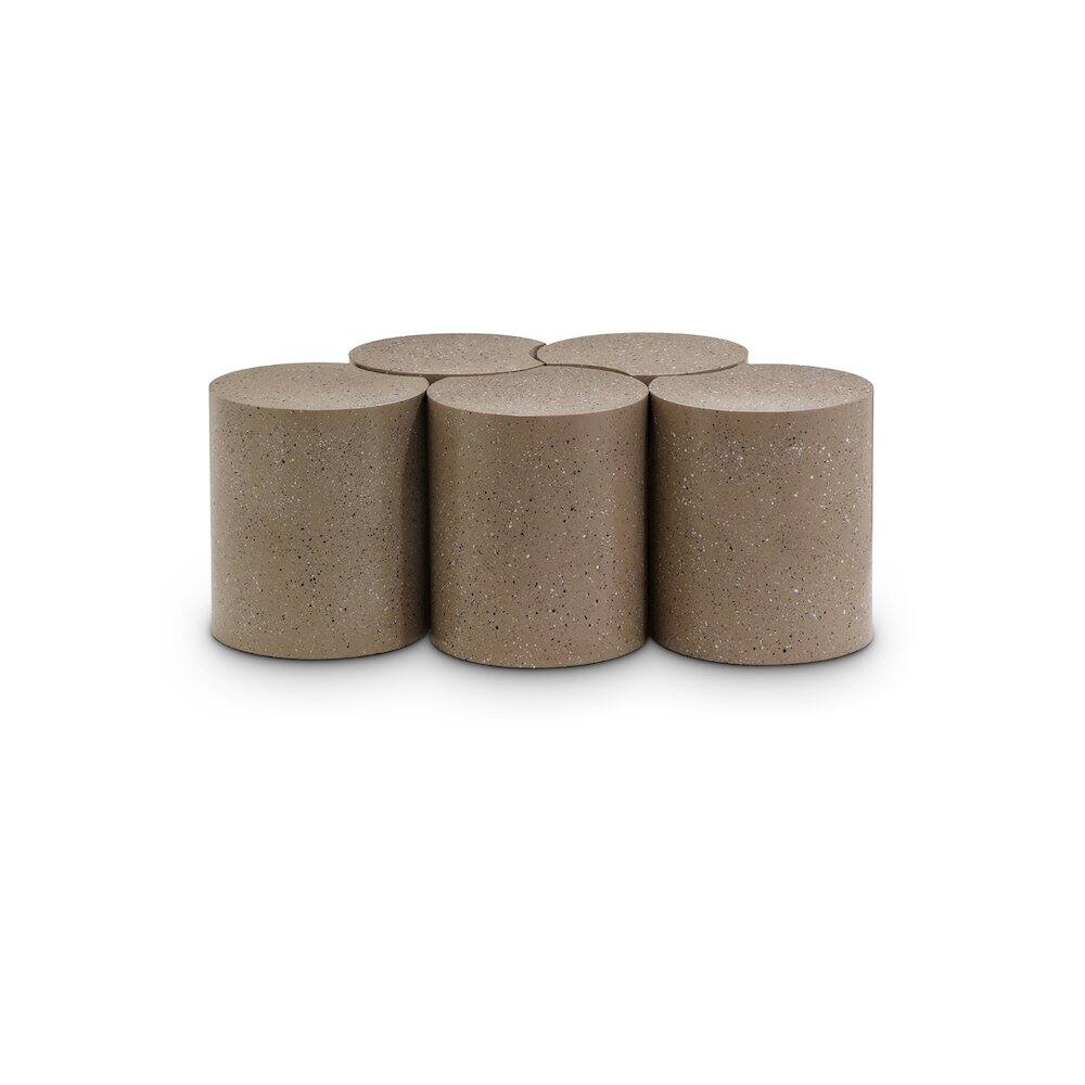 Front. Meridian Furniture - Dimple Taupe Coffee Table - Grey.