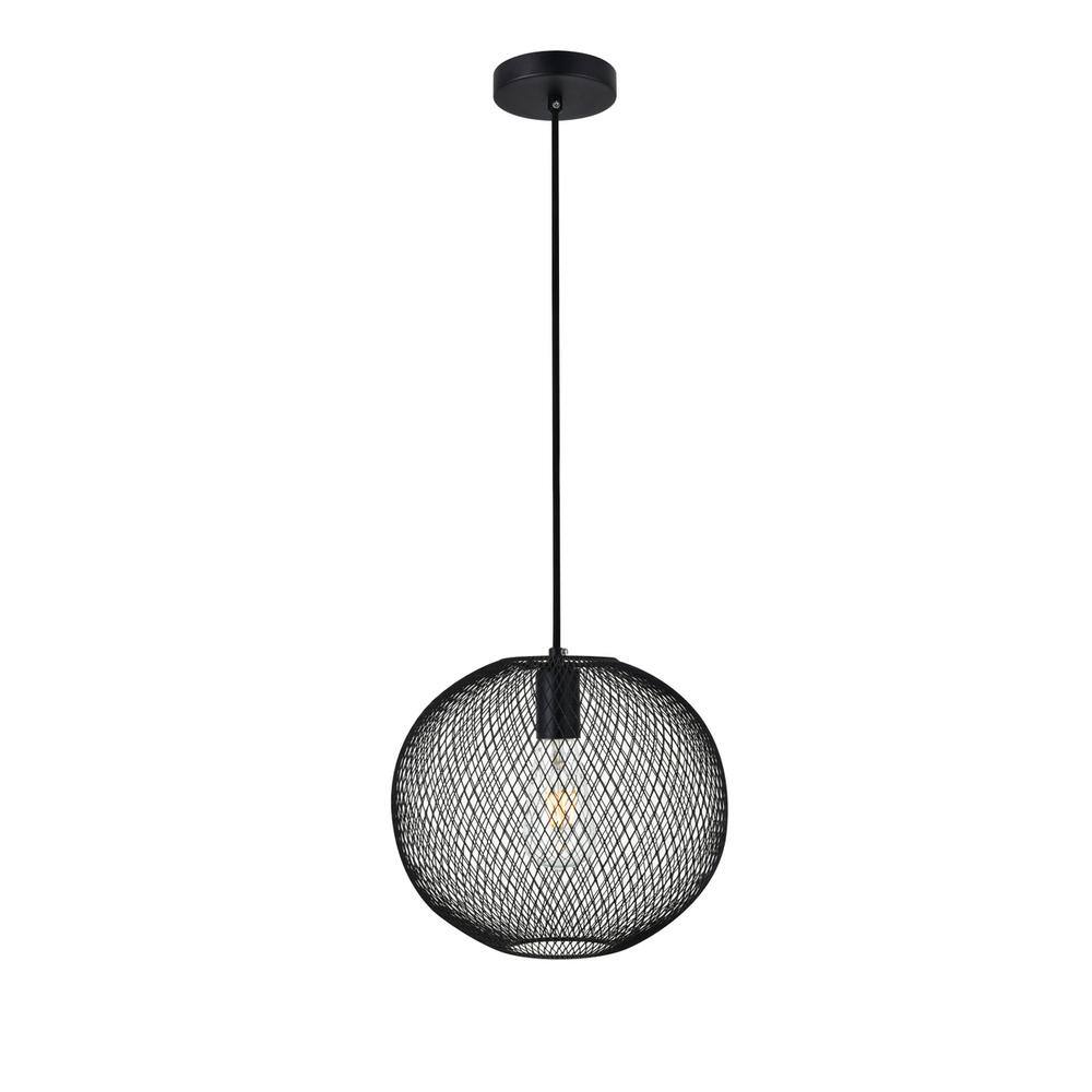Alt View 3. Living District - Keller 1 Light Black Pendant - Black.