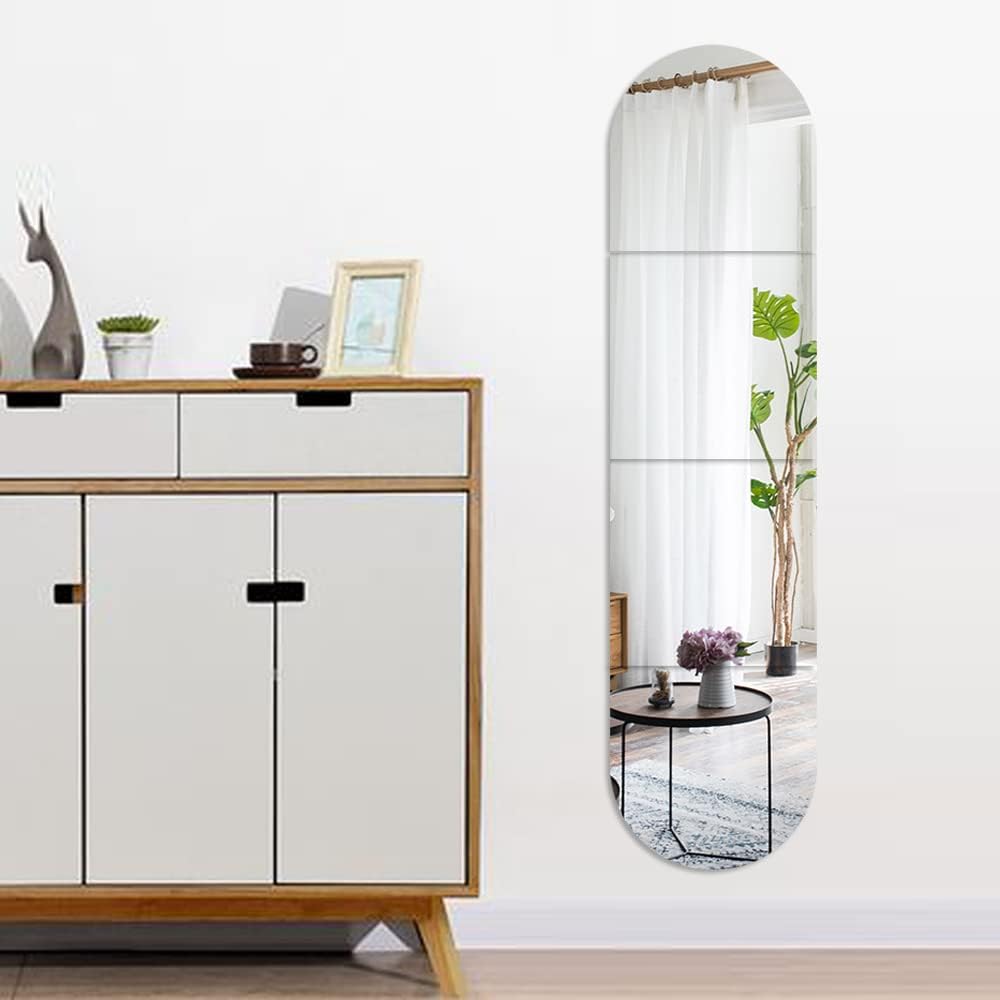 Alt View 1. Stamp n Camp - Full Body Length Mirrors for Walls, 12x12 4pcs Acrylic Plexiglass Wall-Mounted Stick On Frameless Square Makeup Large... - default.