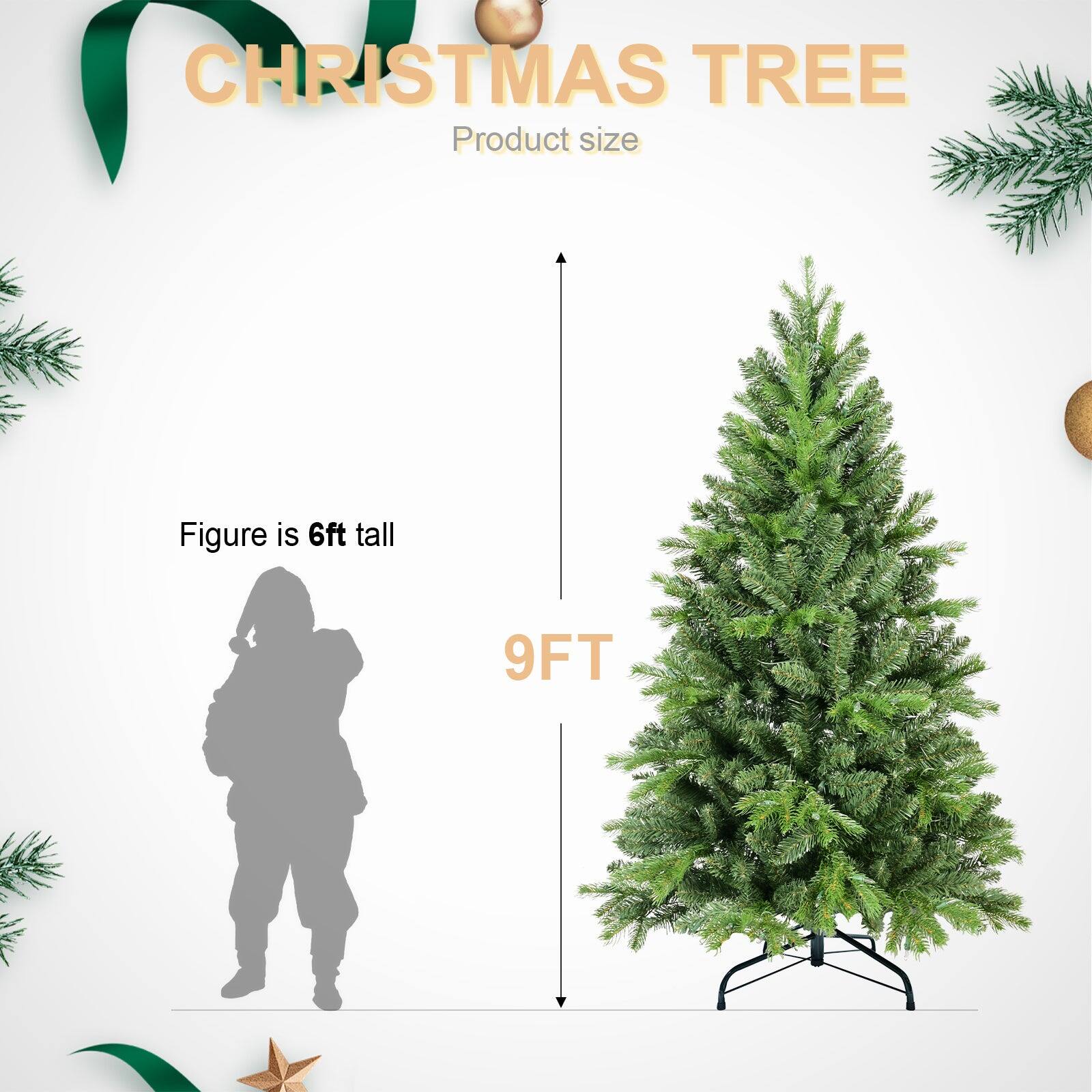 CHRISTMAS TREE  
Product size  

Figure is 6ft tall  
9FT