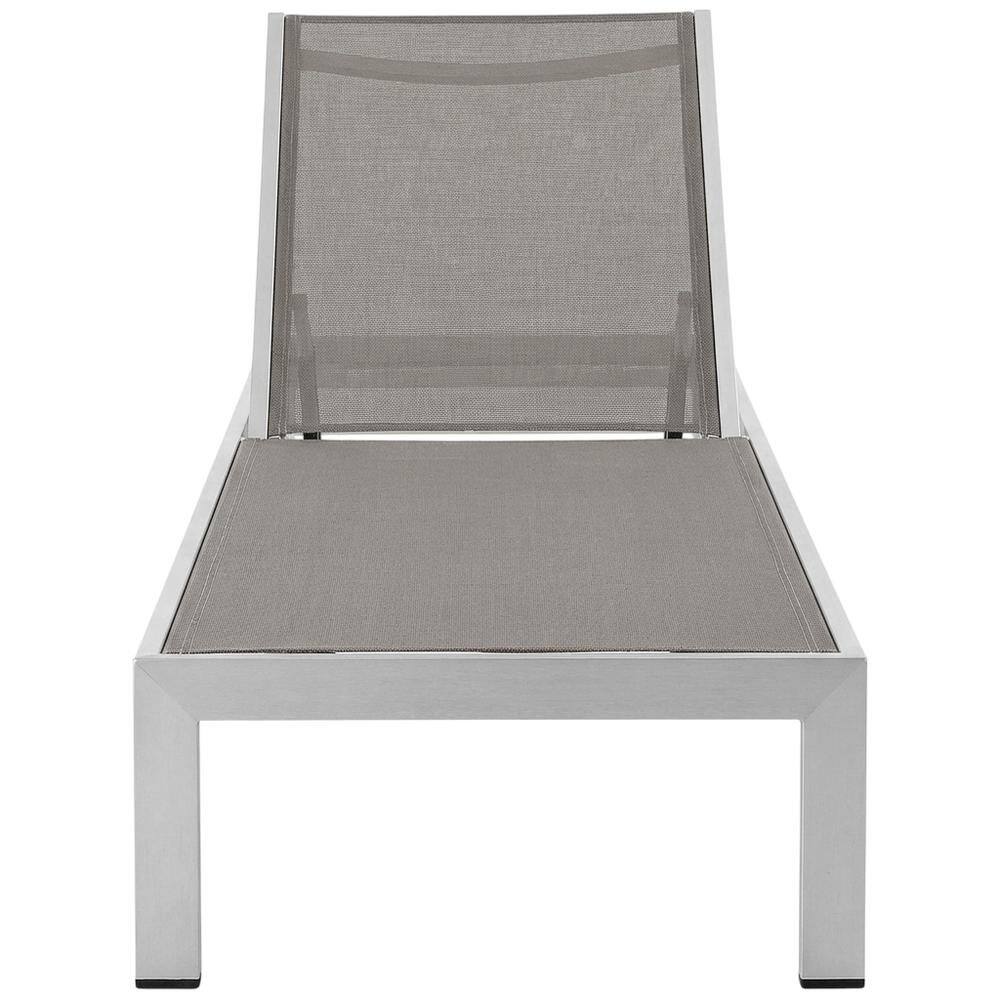Back. Outdoor Escape - Aluminum Outdoor Lounge Set With Cushioned Seats And Backrests - Gray.