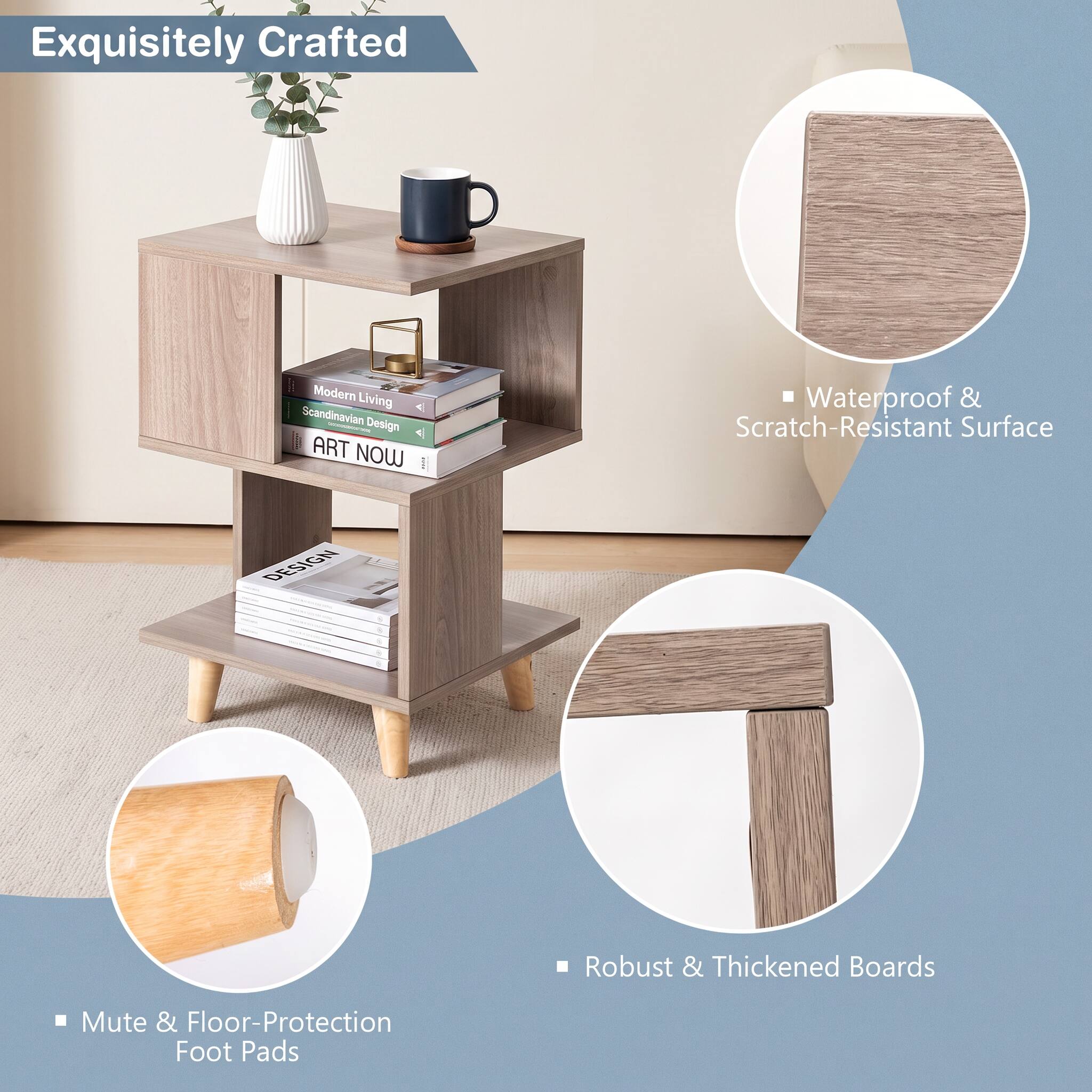 Exquisitely Crafted

Modern Living Scandinavian Design ART NOW

Waterproof & Scratch-Resistant Surface

Robust & Thickened Boards

Mute & Floor-Protection Foot Pads
