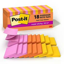 Post-it - Super Sticky Pop-up Notes, 3" x 3", Energy Boost Collection, 90 Sheet/Pad, 18 Pads/Pack - Assorted