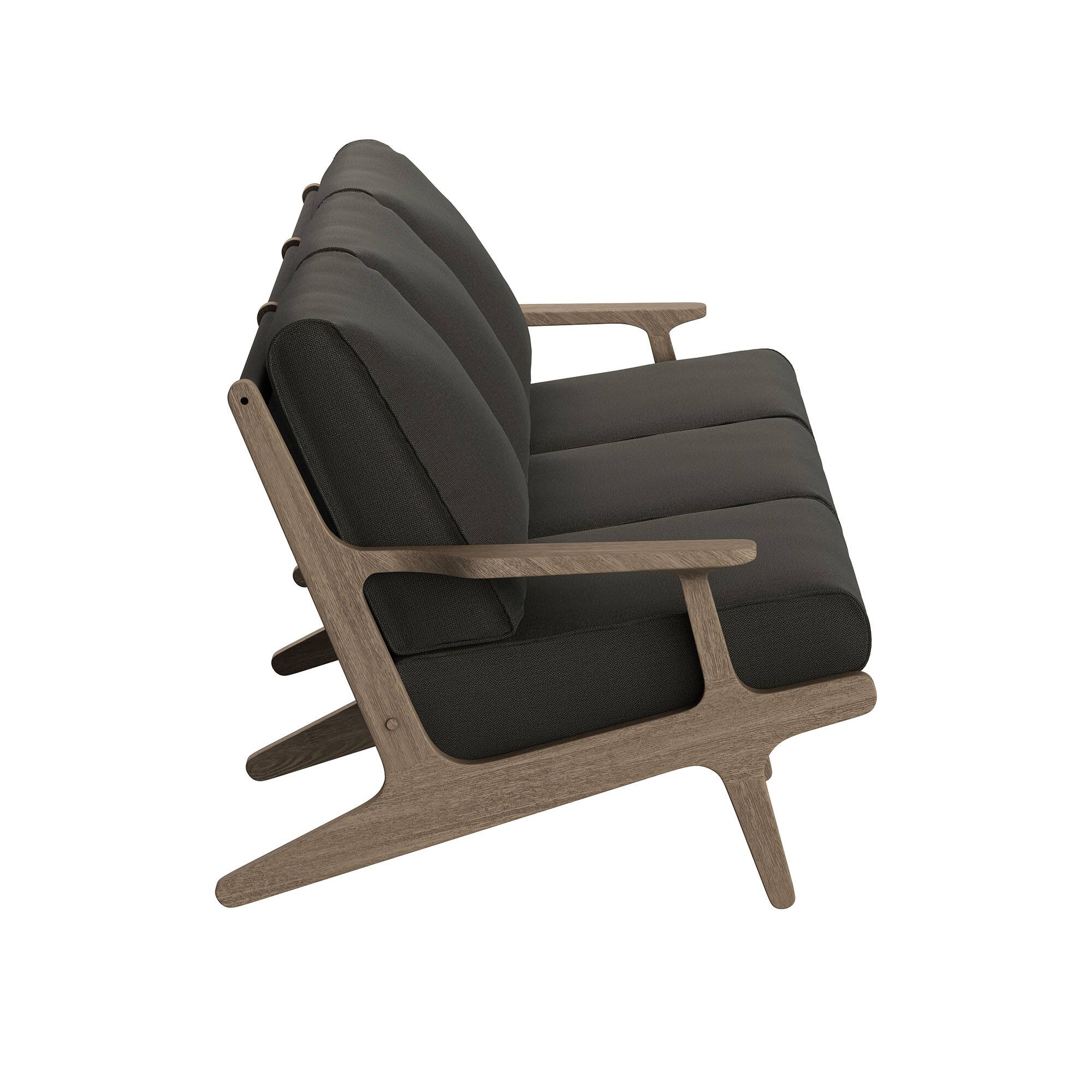 Back. Modway - Saratoga Outdoor Patio Teak Sofa by Modway - Weathered Gray Flint.