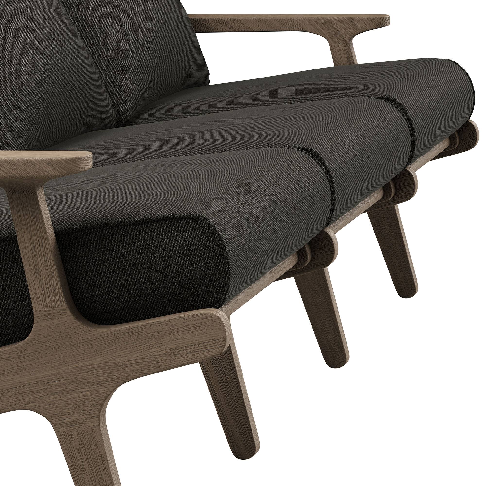 Alt View 6. Modway - Saratoga Outdoor Patio Teak Sofa by Modway - Weathered Gray Flint.