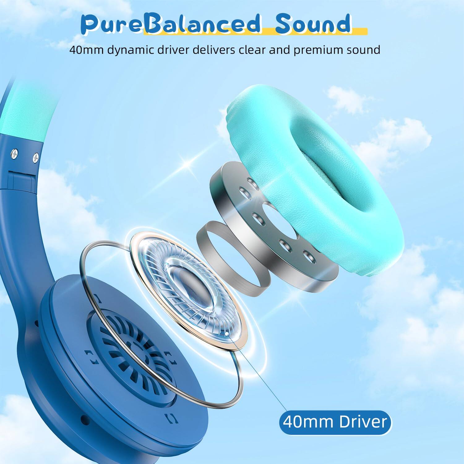 Pure Balanced Sound  
40mm dynamic driver delivers clear and premium sound  
40mm Driver