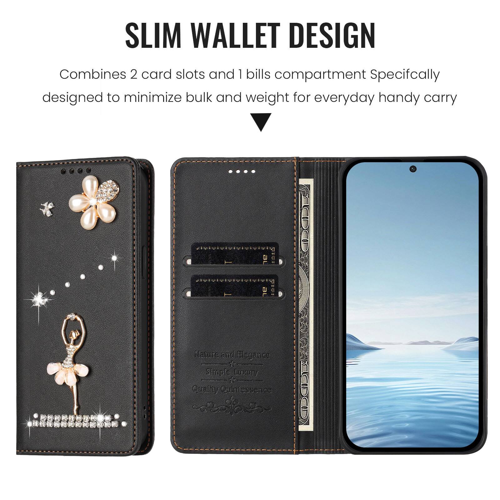 SLIM WALLET DESIGN  
Combines 2 card slots and 1 bills compartment  
Specifically designed to minimize bulk and weight for everyday handy carry  

Nature and Elegance  
Simple Luxury  
Quality Quinessence