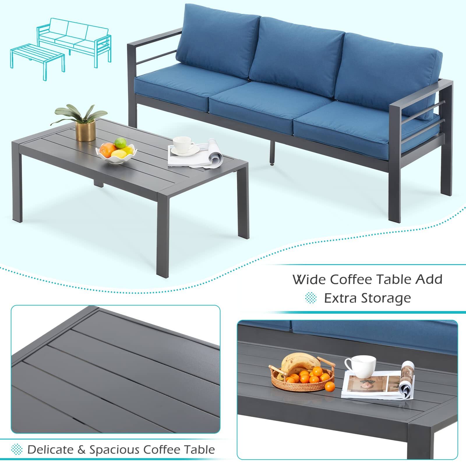 Wide Coffee Table Add Extra Storage  
Delicate & Spacious Coffee Table