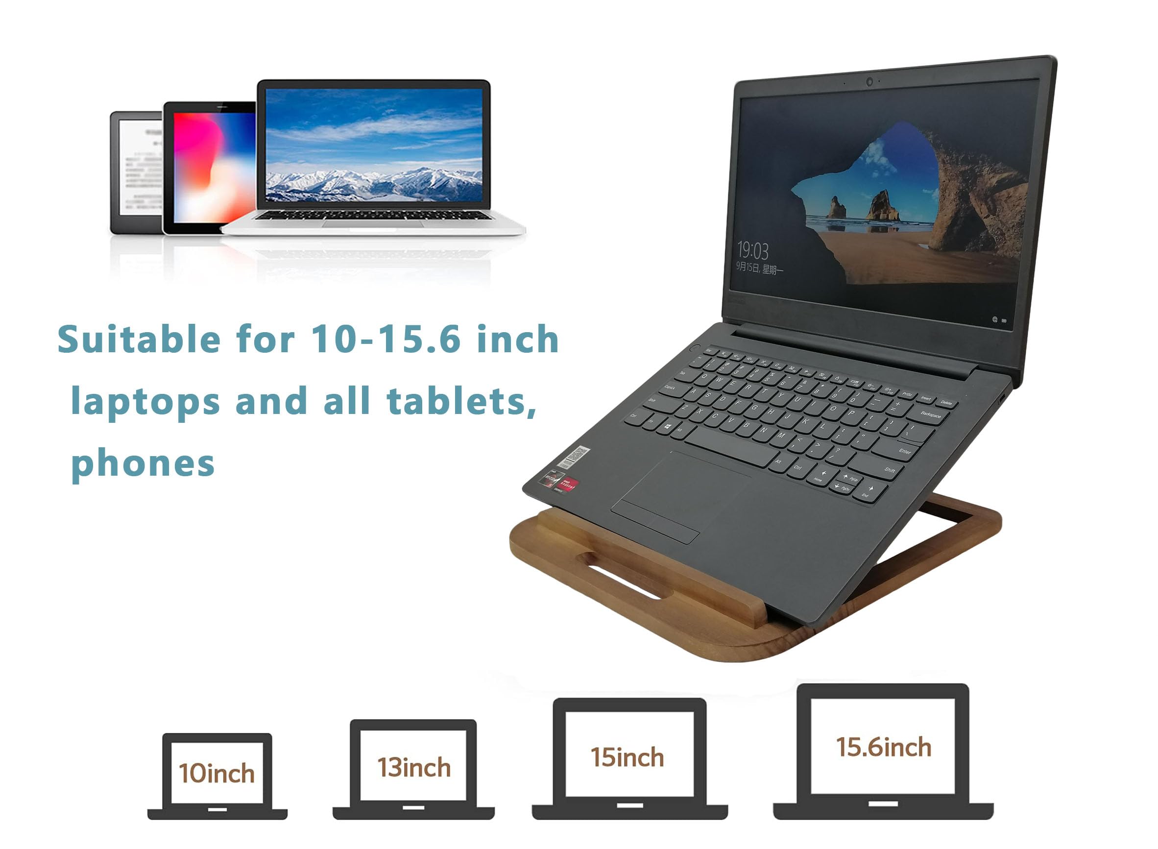 Suitable for 10-15.6 inch laptops and all tablets, phones

10inch
13inch
15inch
15.6inch