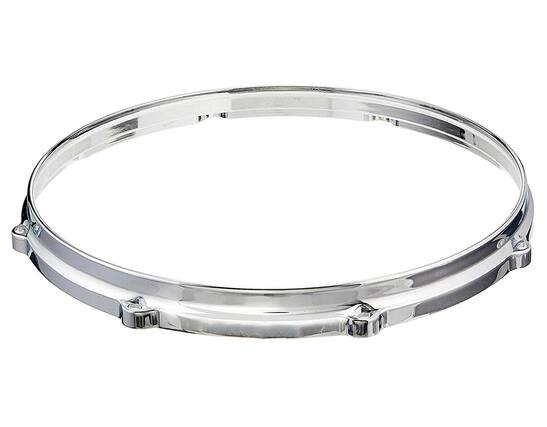 Front. Gibraltar Hardware - Batter Hoop, 13" 8 Lug, Die-Cast Chrome, 3mm Heavy Duty Rim with Snare Gates, Oversized Design for Clear Sound.