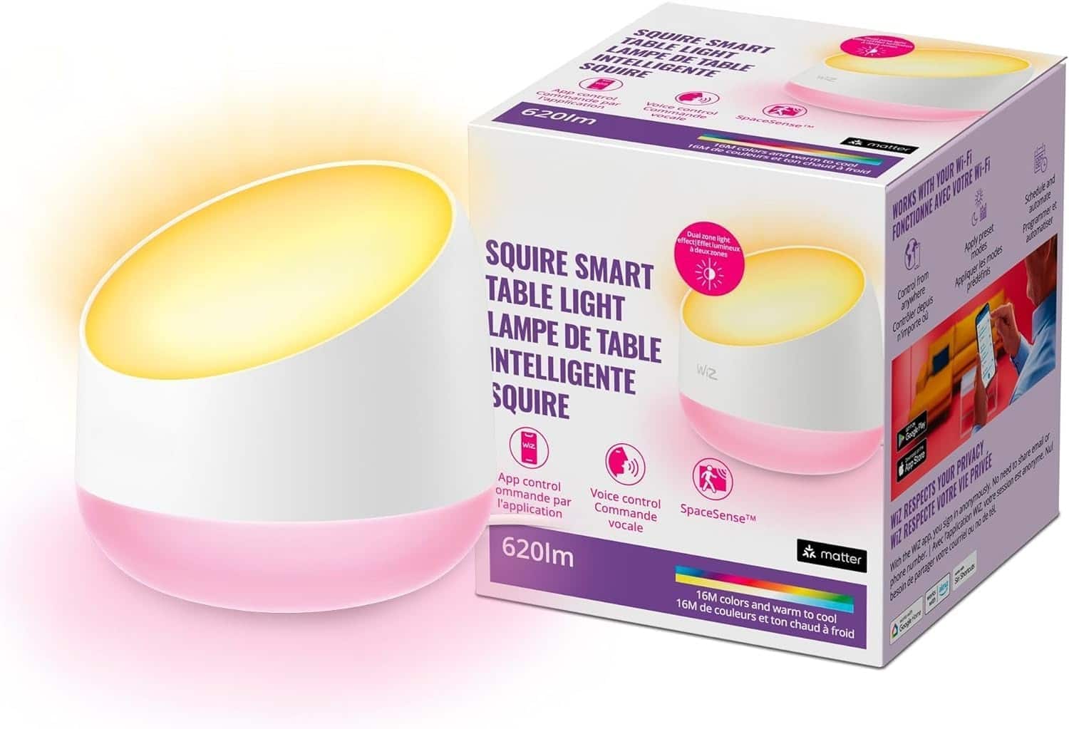 The Best Inks - Table Lamp light Smart Portable LED Connected Hero WiFi Enabled Million Colors Compatible with Alexa - Mobile