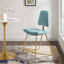 Ponder Performance Velvet Counter Stool by Modway - Sea Blue