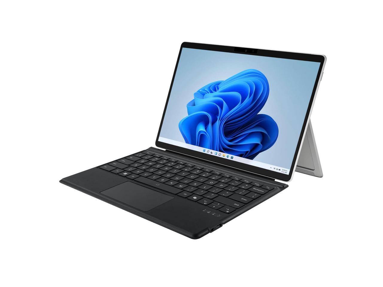 Alt View 8. Adesso - ADESSO Surface Pro Case with Bluetooth Keyboard, Touchpad, Faux Suede & Leather Cover for Pro 3-7 - Silver.