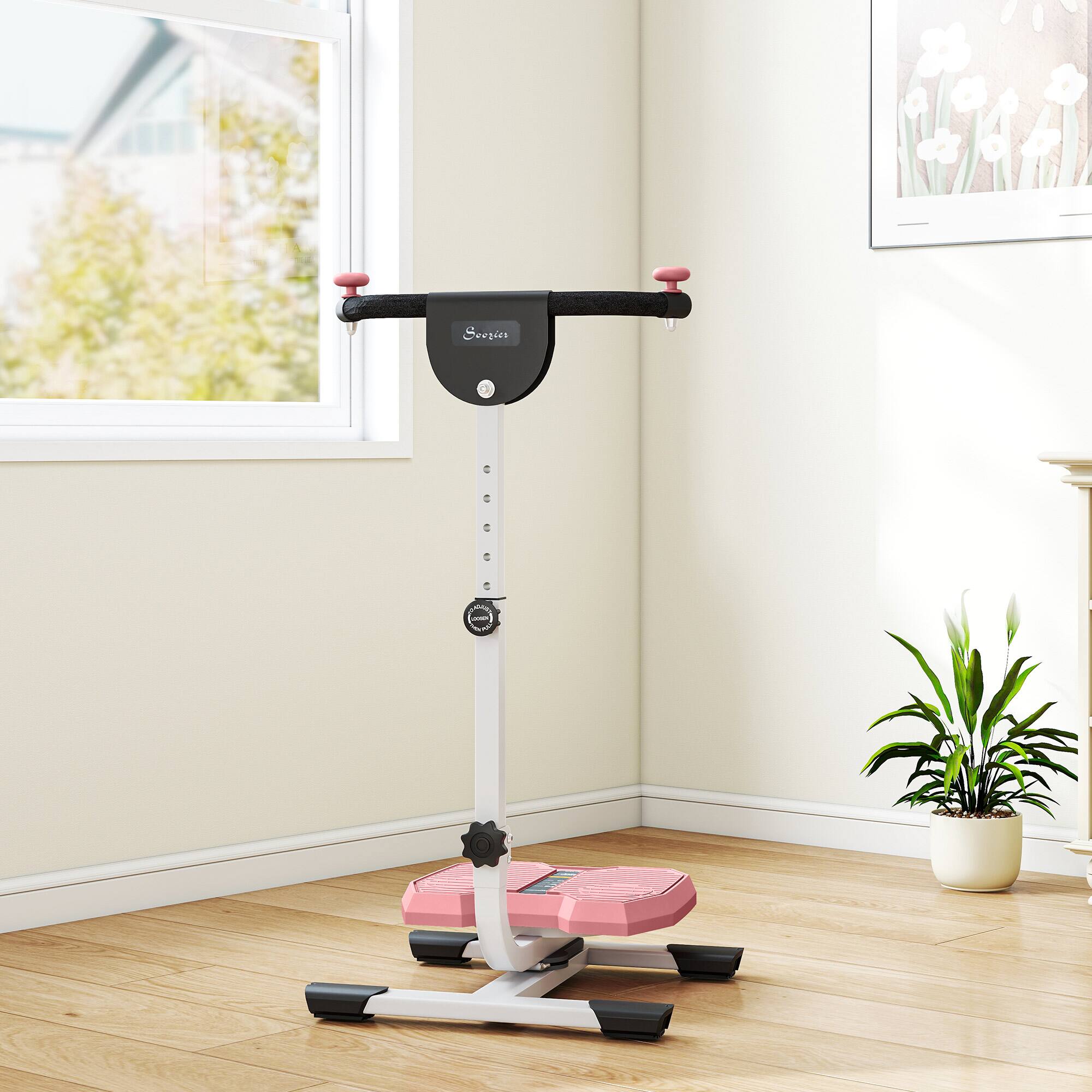 Alt View 8. Soozier - Foldable Ab Twister Board for Waist Trimming with Screen Showing Time, Calories, Ab Workout Equipment - Pink.