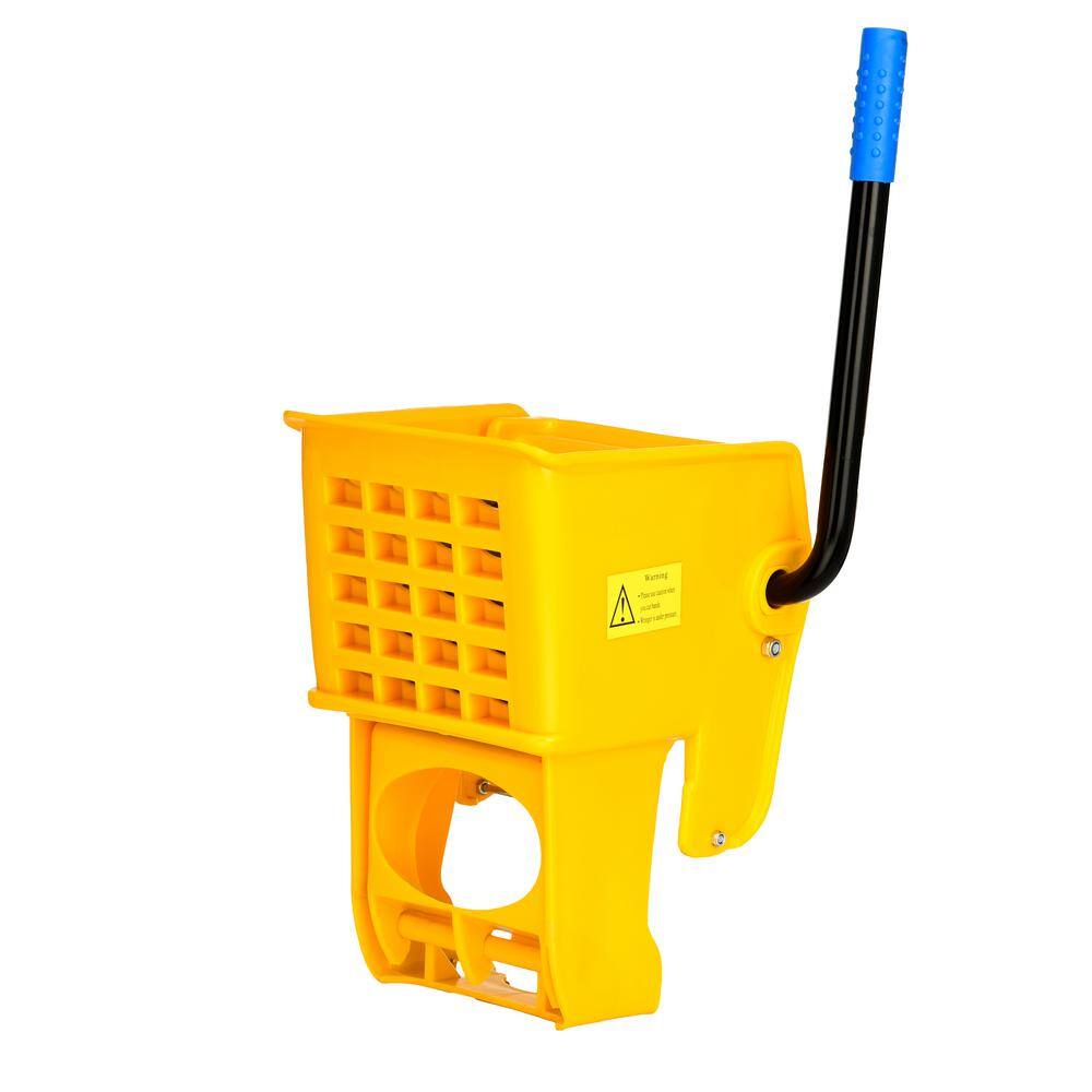 Back. Alpine Industries - 36 Qt. Yellow PVC Mop Bucket with Side Wringer - Yellow.