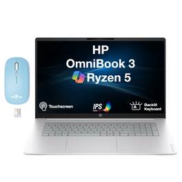 HP - Upgraded - OmniBook 3 Laptop 17.3 FHD Display (Ryzen 5 130, 32GB, 2TB SSD, Win 11 Pro) w/Dockztorm Wireless Mouse - Silver