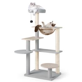 Gymax - Modern Cat Tree 44 Inch Multi-level Cat Tower w/ Removable Padded Top Perch - GYM16236