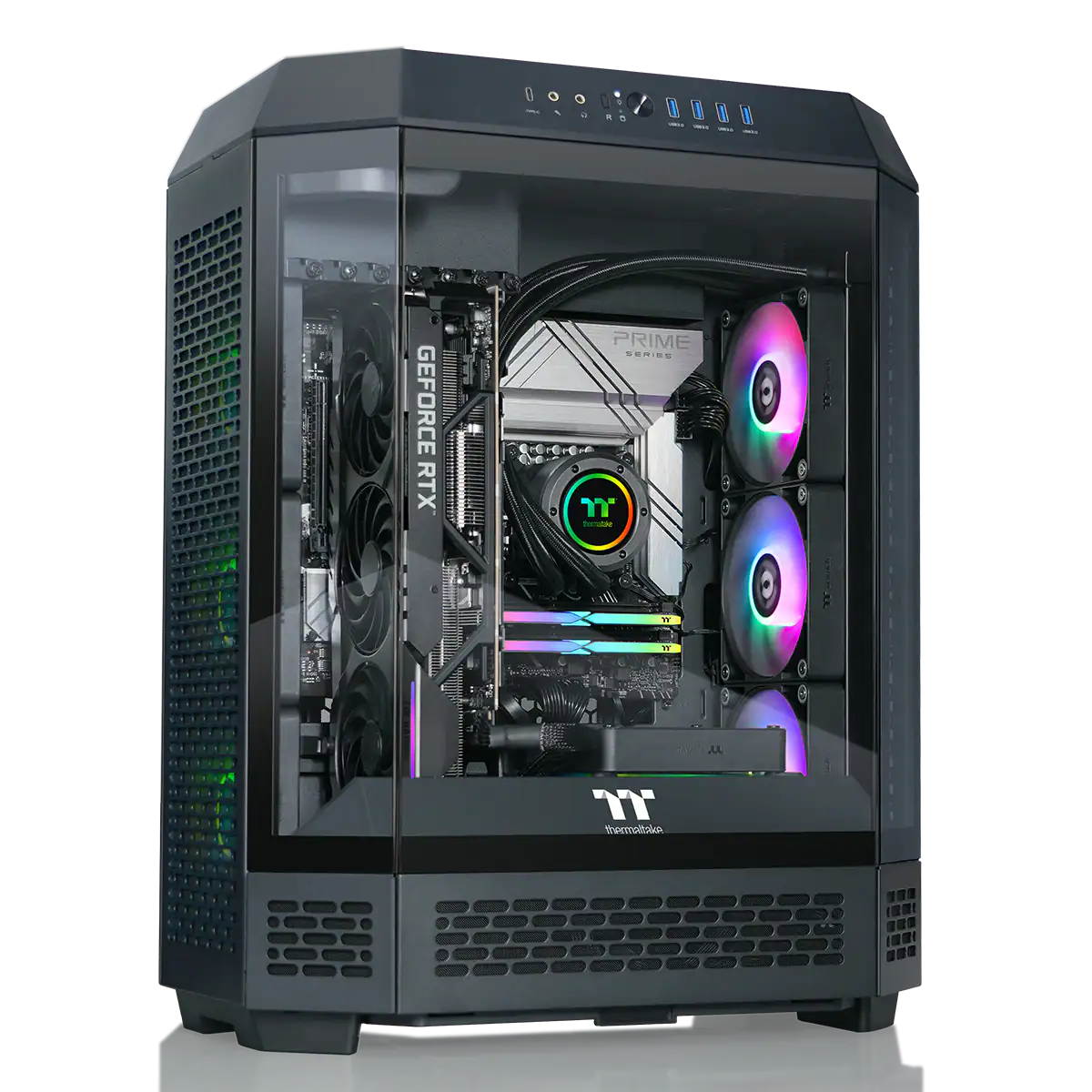 Thermaltake - LCGS Reactor 9590 Gaming Desktop AMD Ryzen 9 9950X3D, 32GB DDR5 Memory, NVIDIA GeForce RTX 5090, 2TB NVMe M.2 - Black