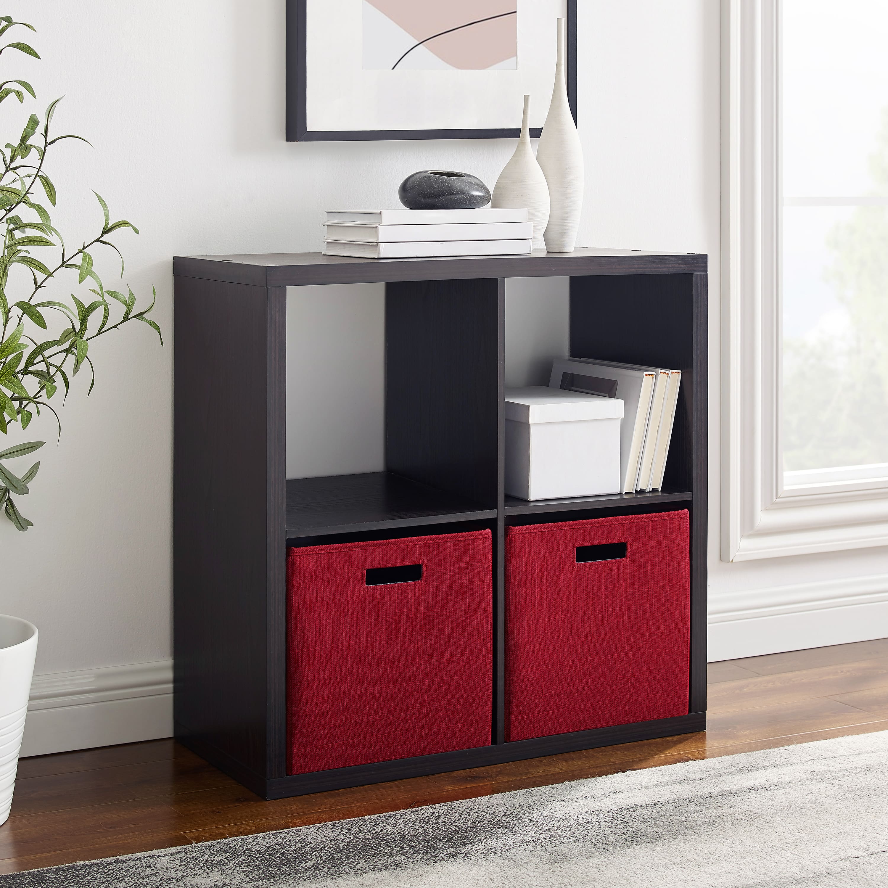 Alt View 17. Linon Home Décor - Chabis 4-Cubby Storage Cabinet - Espresso.