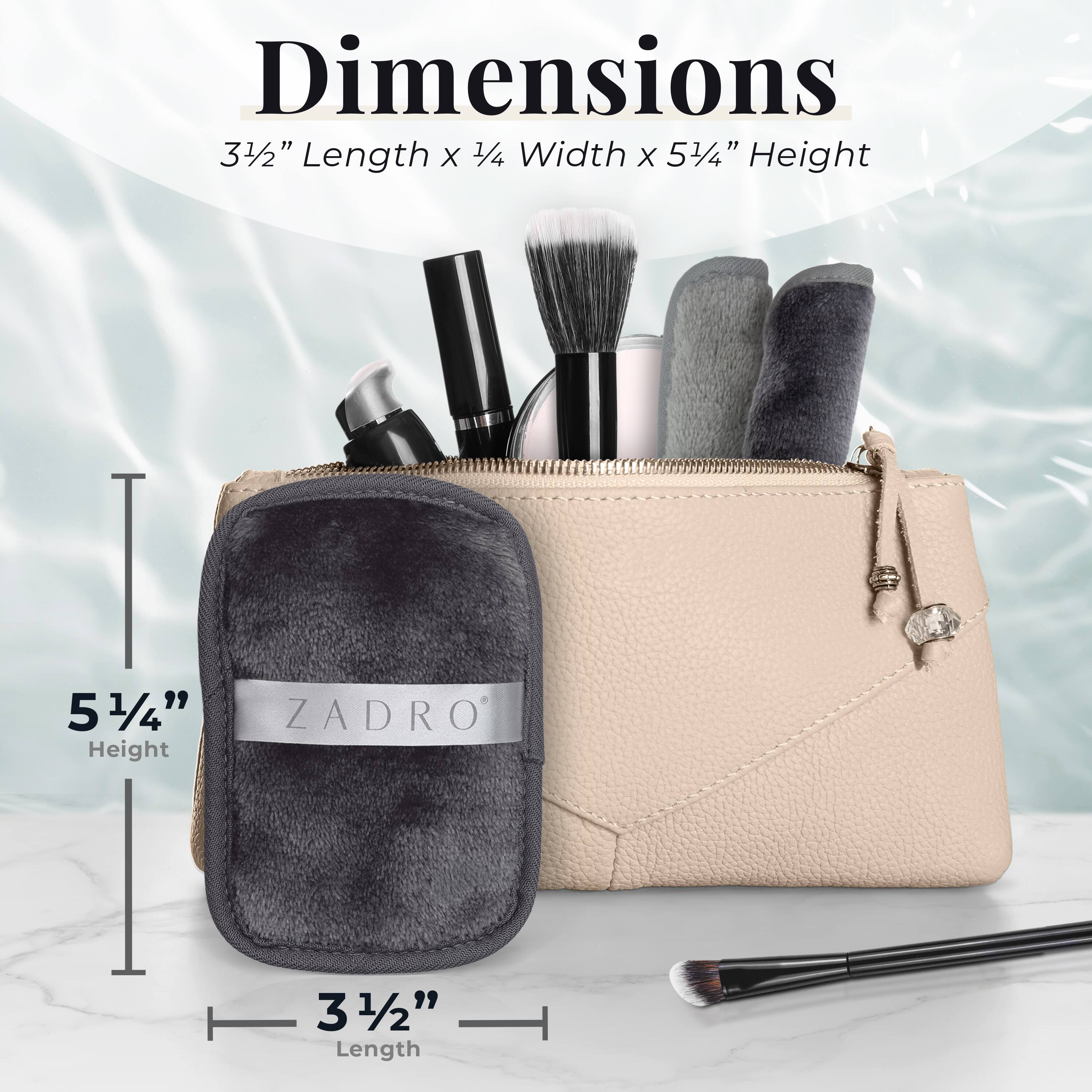 Dimensions  
3½" Length x ¼" Width x 5¼" Height  

ZADRO  
3½" Length  
5¼" Height