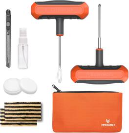ETENWOLF - Flat Tire Repair Kit with Plugs 16 Pcs - Vivid Orange