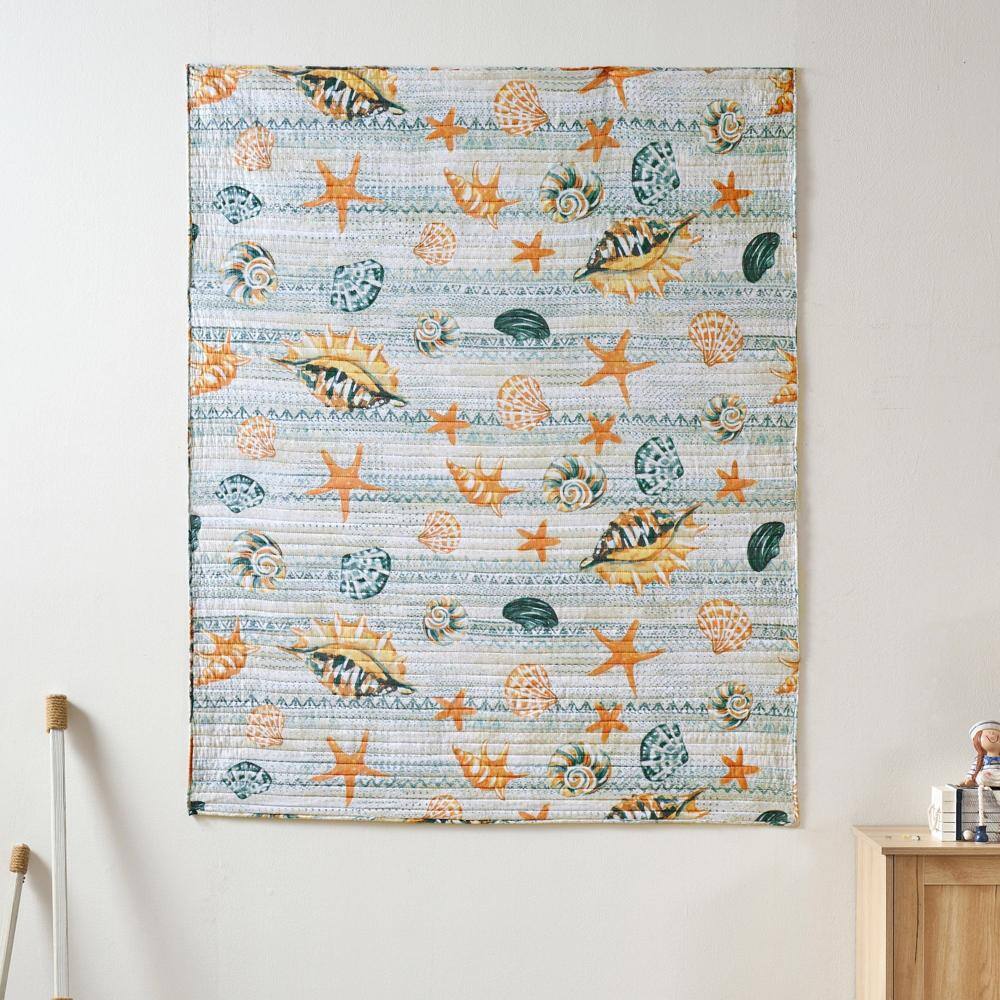 Alt View 3. Greenland Home Fashions - Greenland Home Fashions Kona Luxurious Ultra Soft Cotton Throw Blanket Ocean 50" x 60" - Ocean.