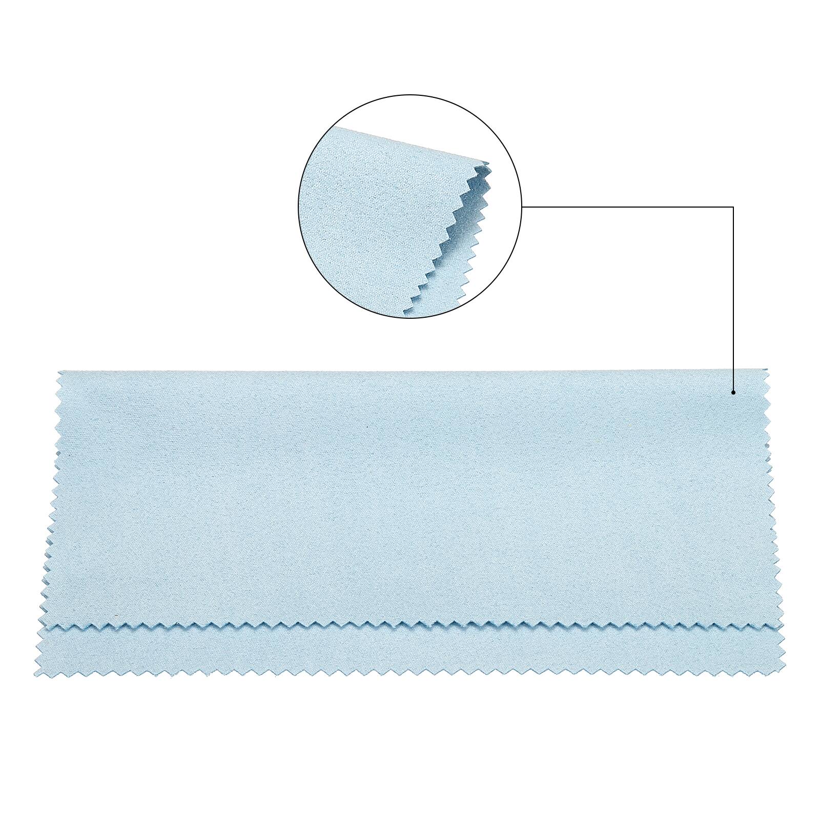Alt View 2. Unique Bargains - Eyeglass Microfiber Cleaning Cloth 6"x6", 12pcs Soft Suede Wipe for Lens, Eyeglasses, Screens in Vinyl Pouch - Blue.