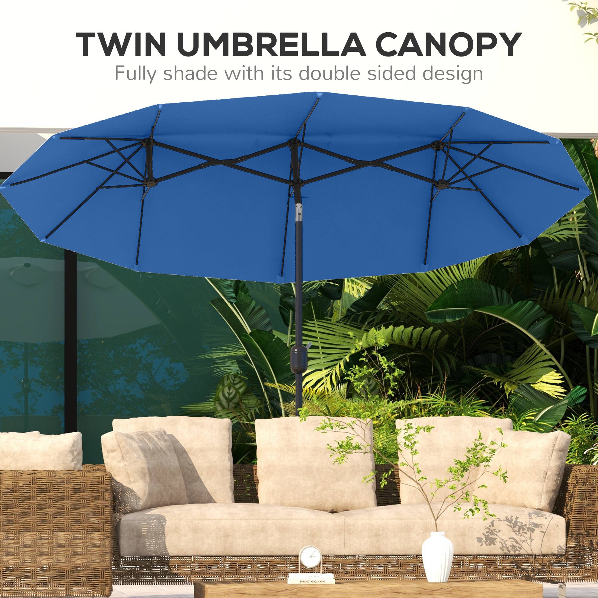 TWIN UMBRELLA CANOPY
Fully shade with its double sided design