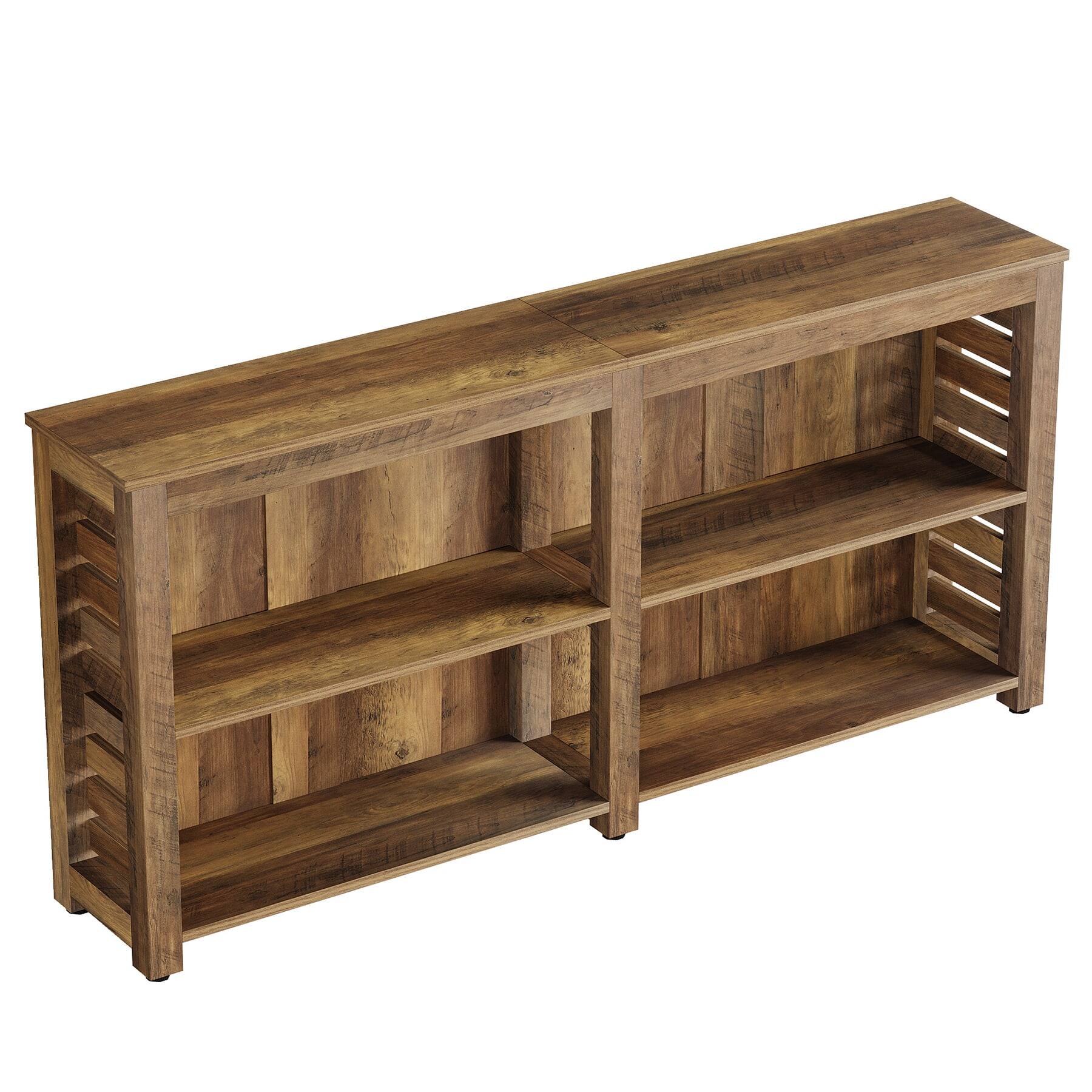 Back. Kadyn - Kadyn Wood Grain Console Table, Entryway Display & Sofa Table, Brown - Brown.