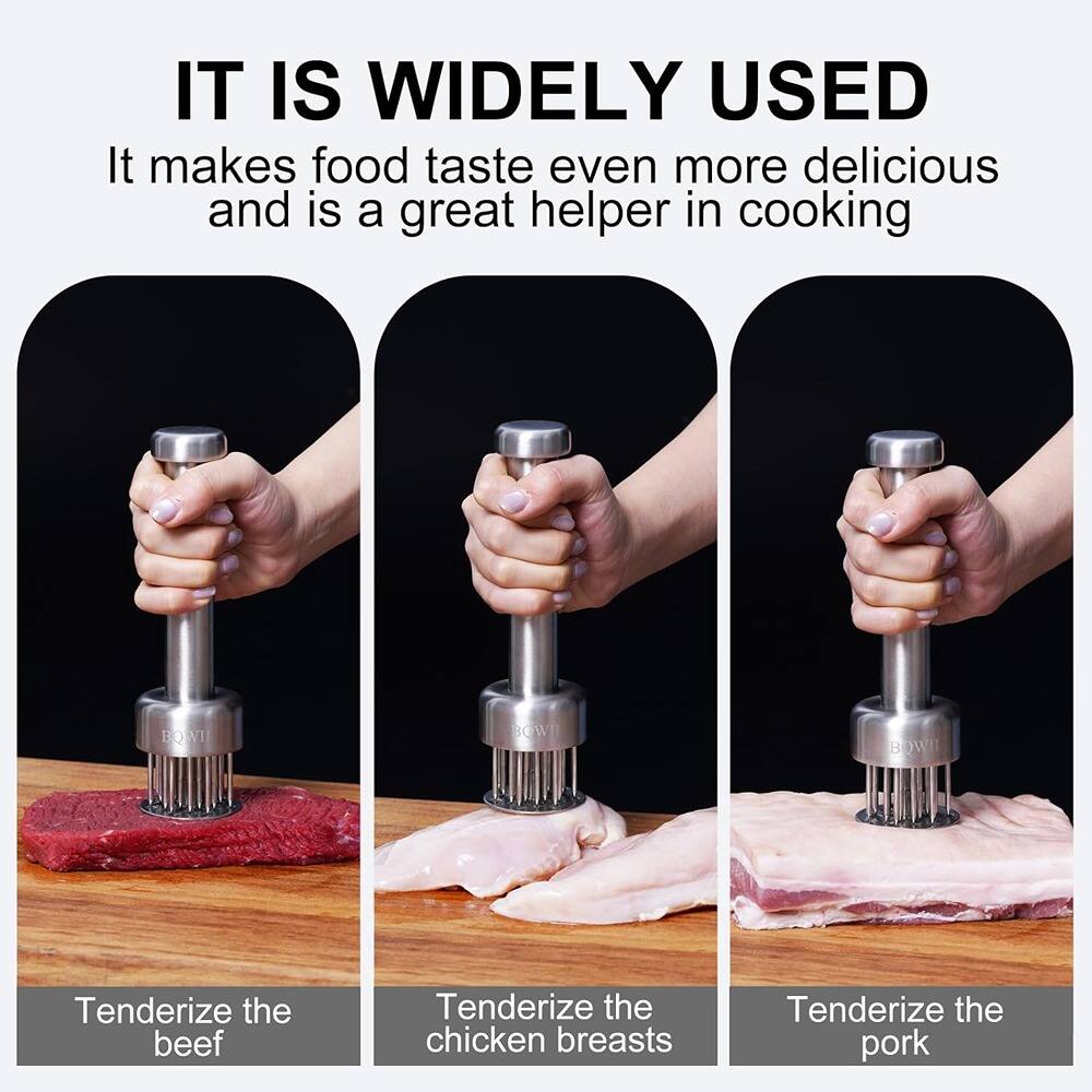 IT IS WIDELY USED

It makes food taste even more delicious and is a great helper in cooking

- Tenderize the beef
- Tenderize the chicken breasts
- Tenderize the pork
