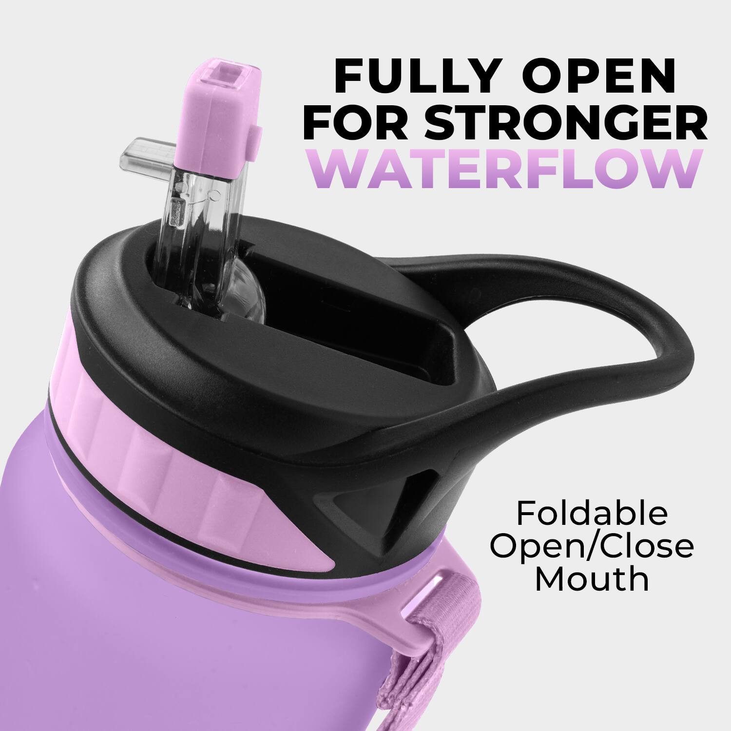 FULLY OPEN FOR STRONGER WATERFLOW  
Foldable Open/Close Mouth