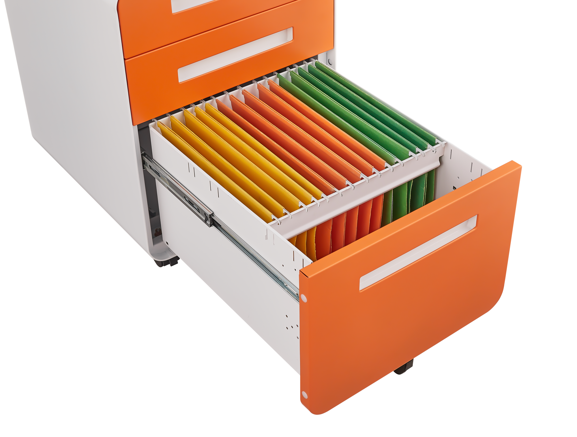 Alt View 5. GOODSILO - 3-Drawer Mobile File Cabinet Under Desk - Versatile Storage for Legal/Letter/A4 Files, Anti-Tilting, Steel - Orange.