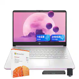 HP - Stream 14" HD Laptop,Intel N150,16GB RAM,128GB UFS+128GB Dock Set,Intel Graphics,1 Year Office 365,Win 11s - Purple