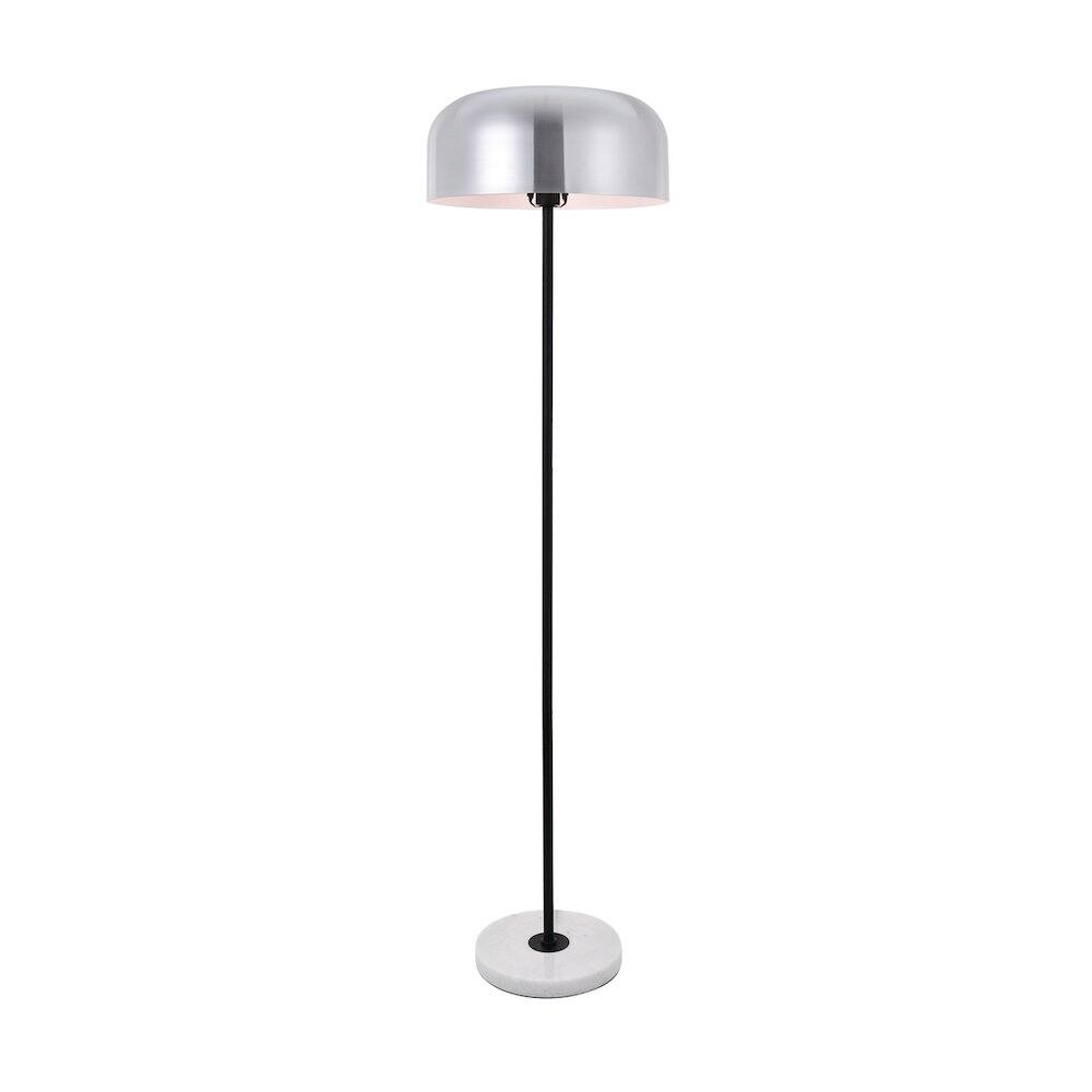 Alt View 9. Living District - Exemplar 1 Light Brushed Nickel Floor Lamp - Brushed Nickel And Black And White.