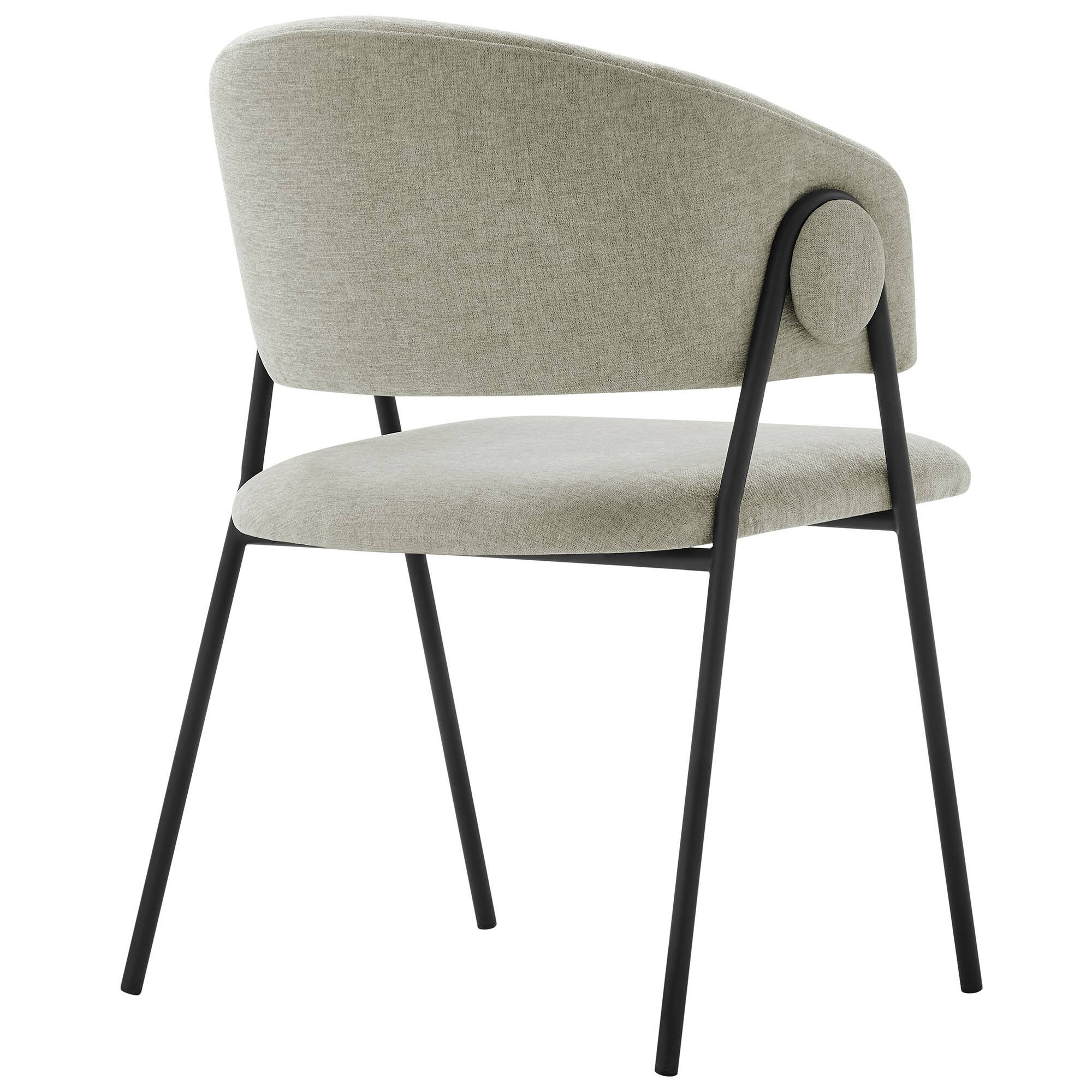 Alt View 2. Modway - Nella Upholstered Heathered Chenille Dining Chairs Set of 2 by Modway - Black.