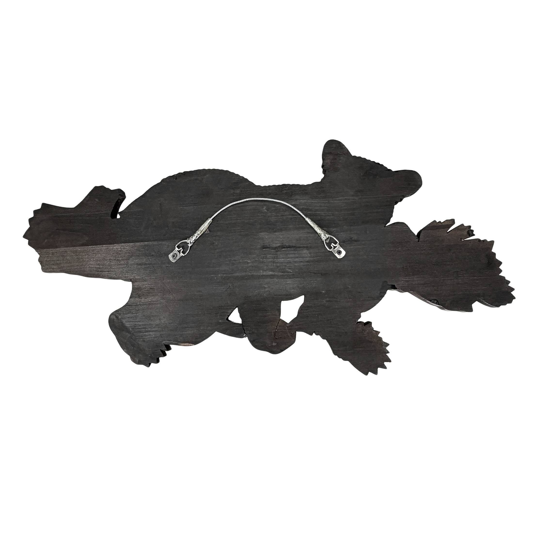 Alt View 9. Zeckos - Bear on Branch Wood Wall Sculpture 31in Rustic Lodge Cabin Wall Art - Brown.