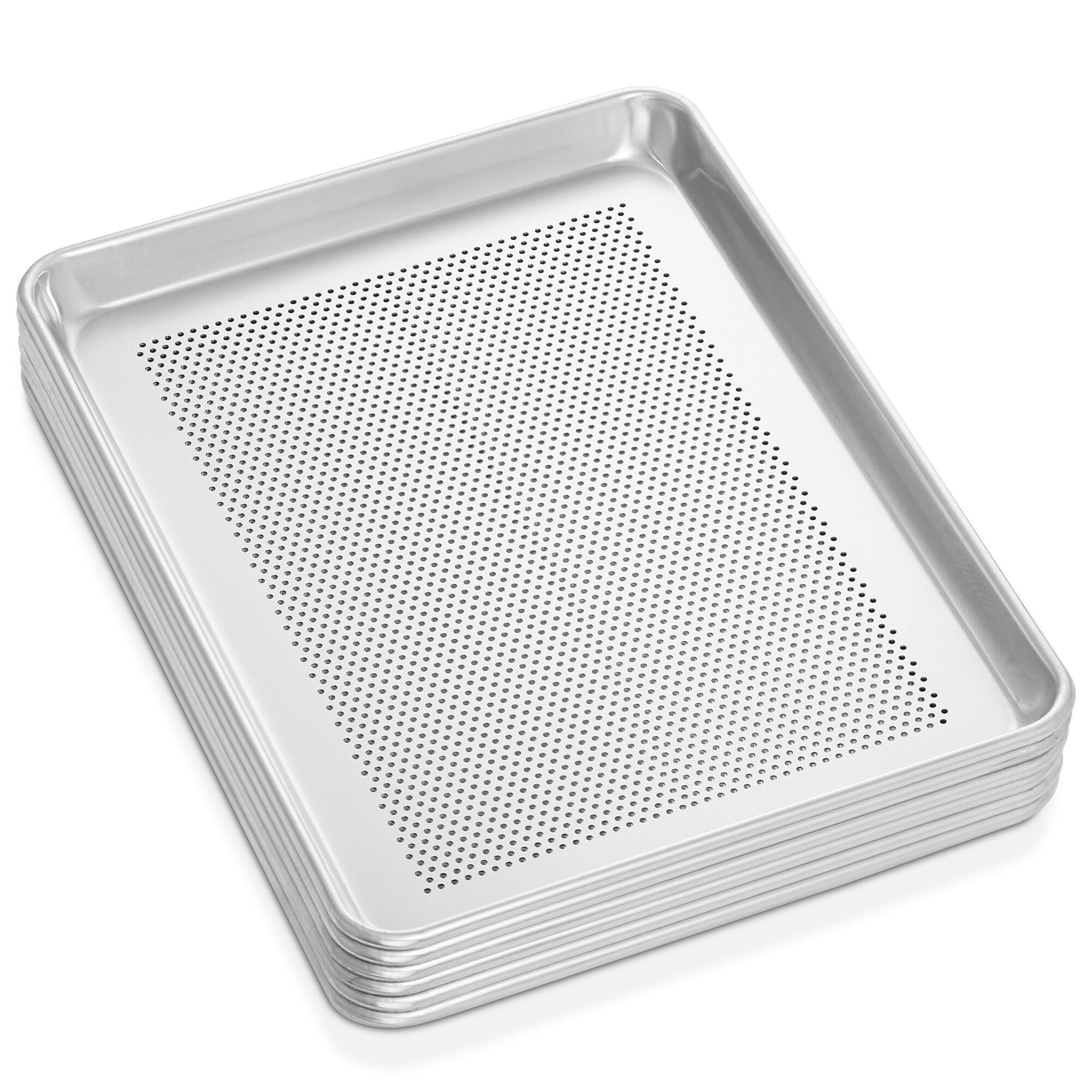 Alt View 3. GRIDMANN - 13 x 18-in 6pk - Commercial Aluminum Perforated Baking Sheets - Silver.