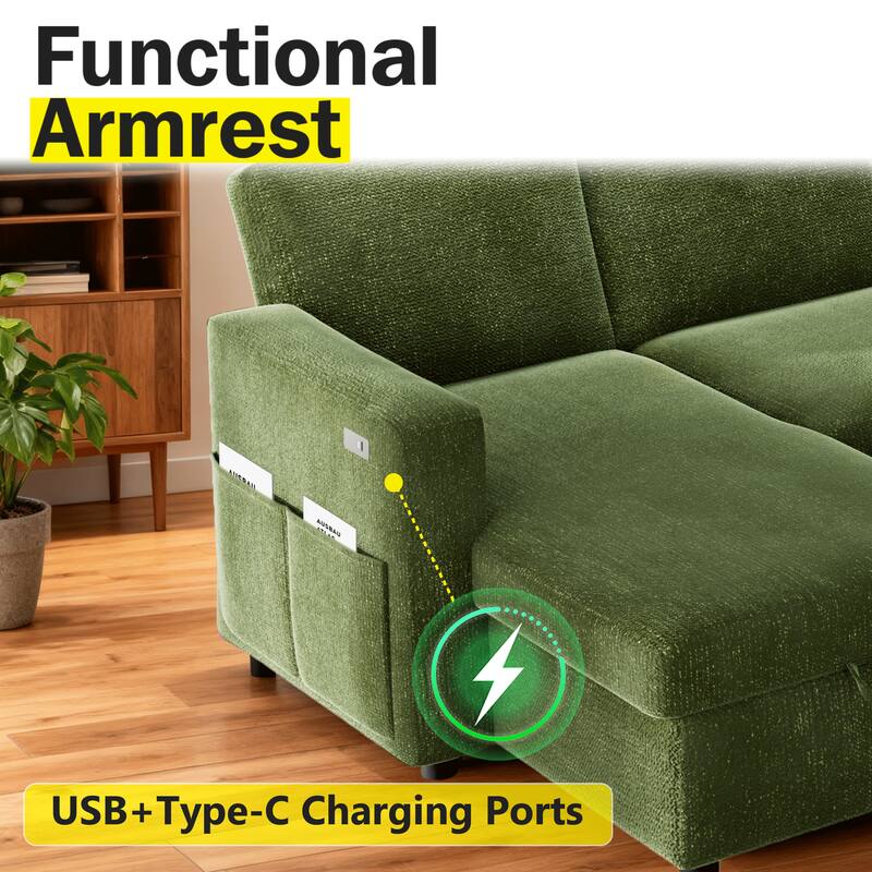 Functional Armrest

USB+Type-C Charging Ports
