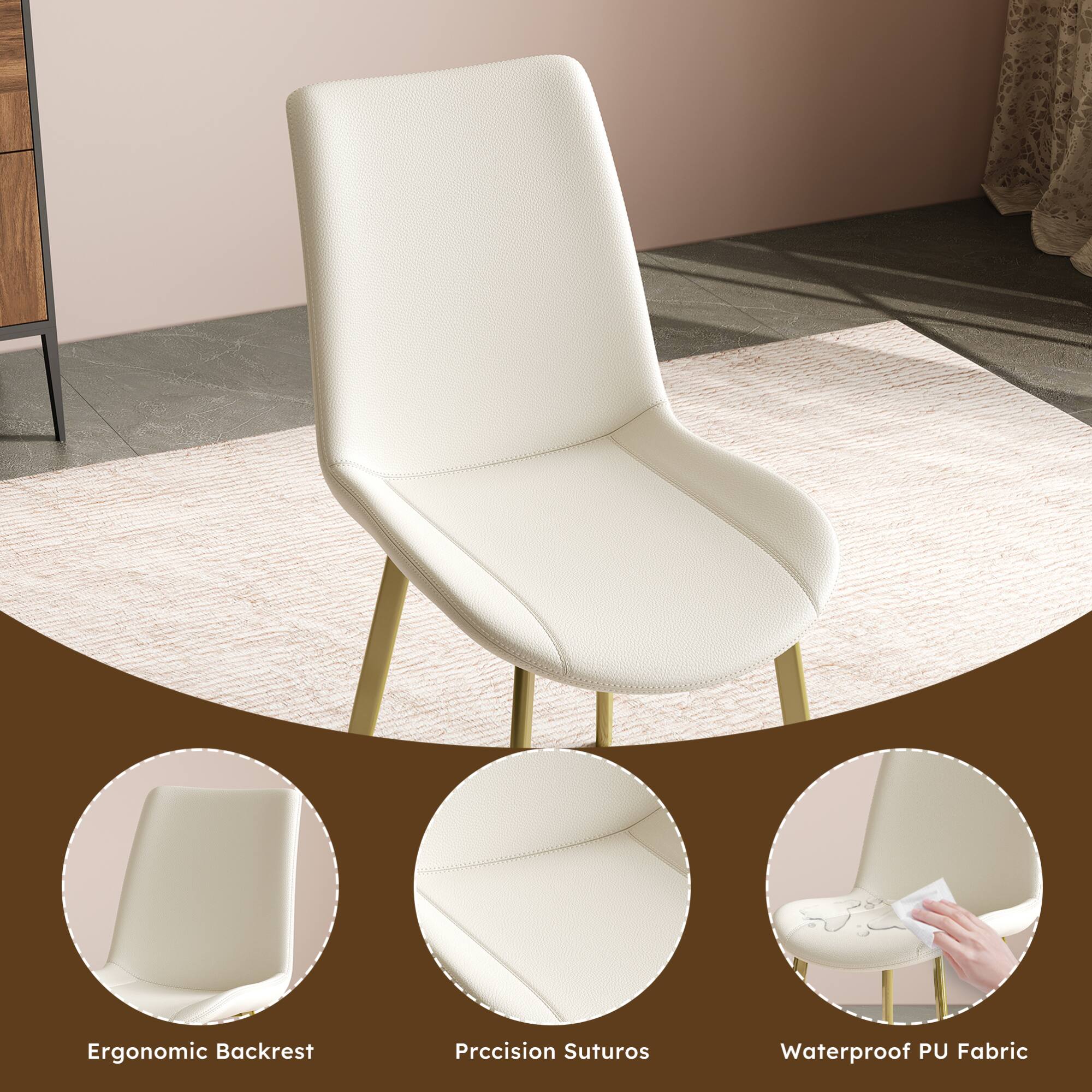 Ergonomic Backrest  
Precision Suturos  
Waterproof PU Fabric