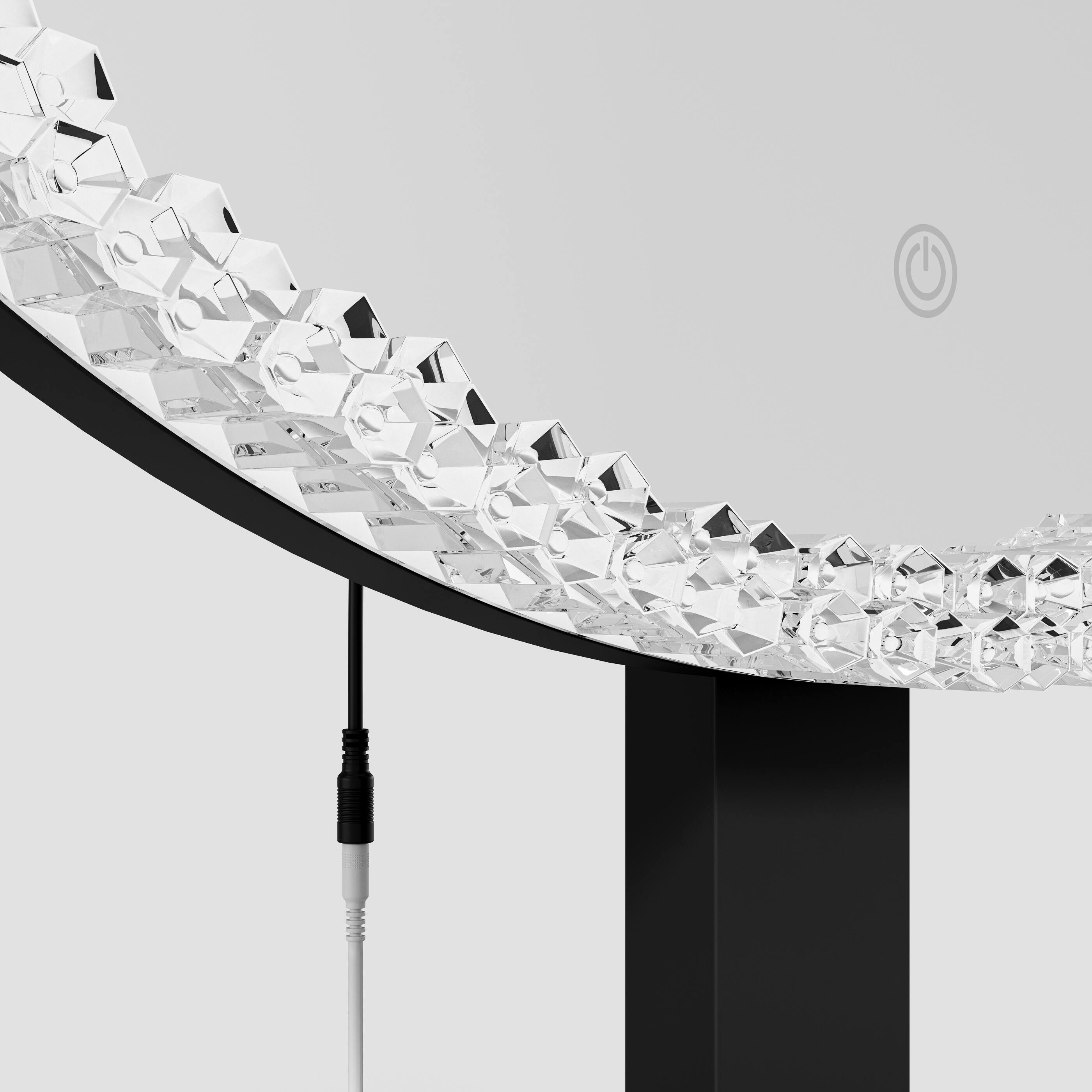 Alt View 9. FUFU&GAGA - Crystal-Trimmed LED Vanity Mirror – 19.7" Large High-Definition Makeup Mirror with 3-Color Dimmable Light.