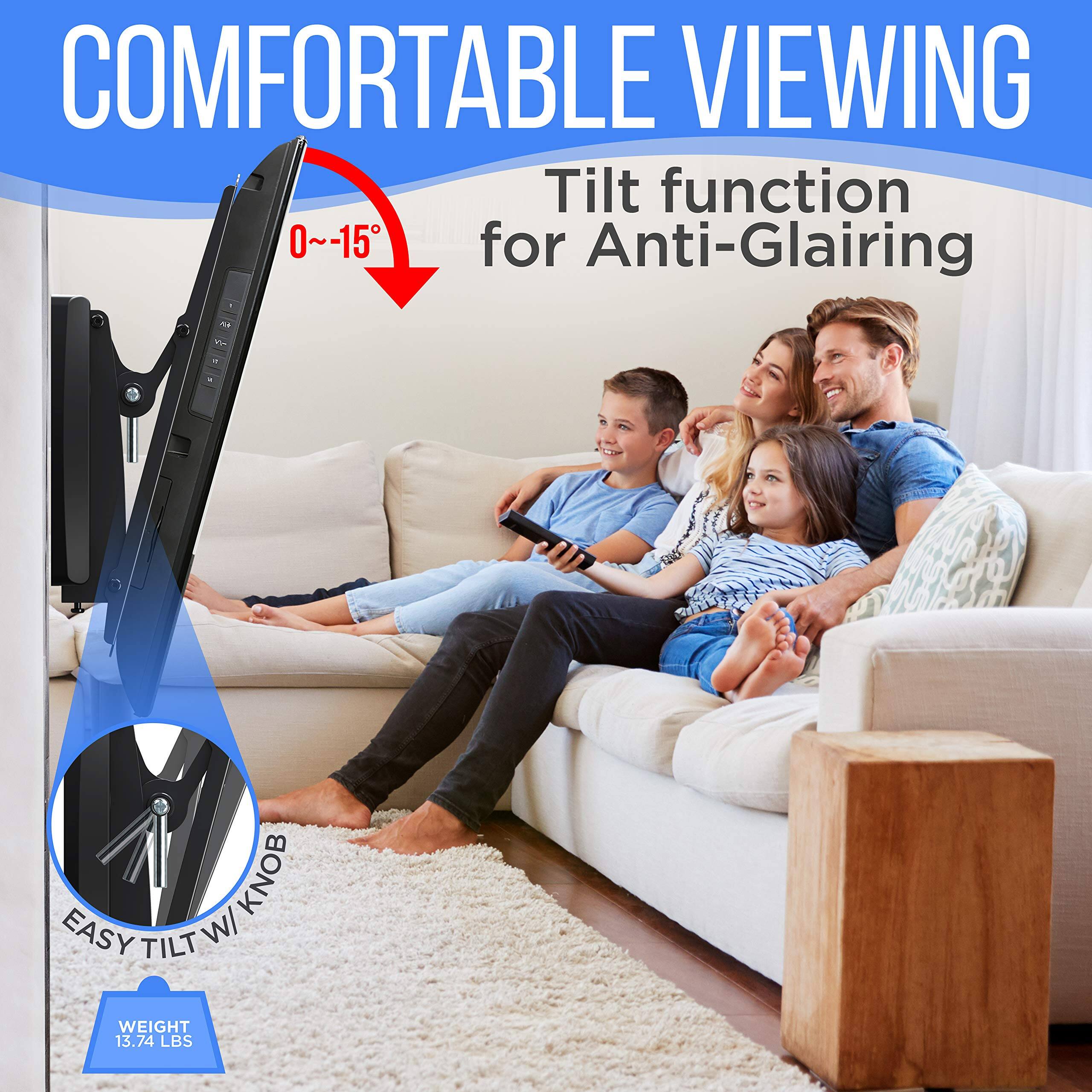 COMFORTABLE VIEWING  
Tilt function for Anti-Glaring  
0~15°  
EASY TILT W/ KNOB  
WEIGHT 13.74 LBS