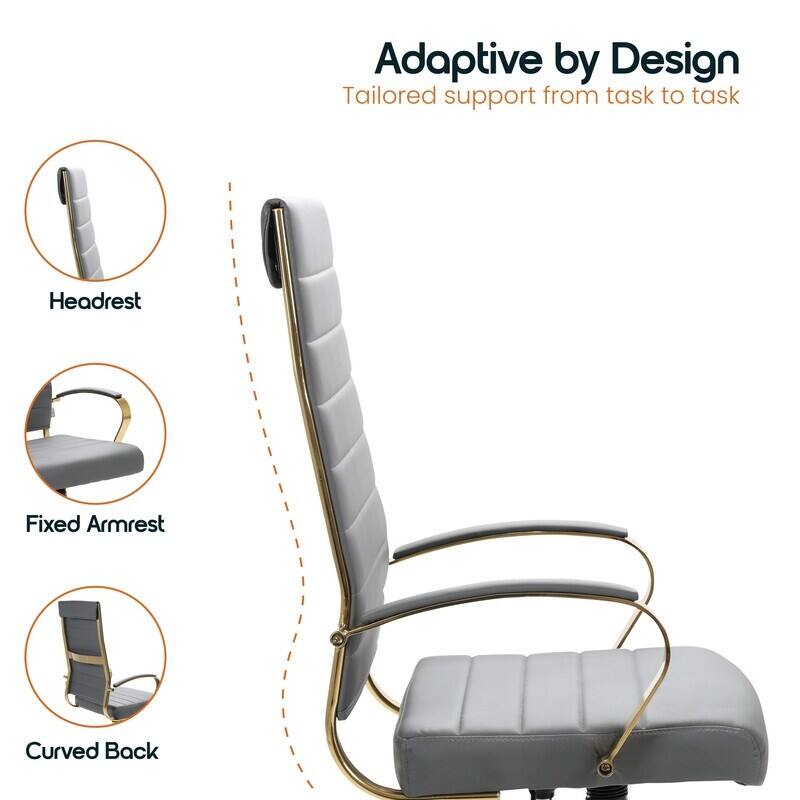 Adaptive by Design  
Tailored support from task to task  

- Headrest  
- Fixed Armrest  
- Curved Back