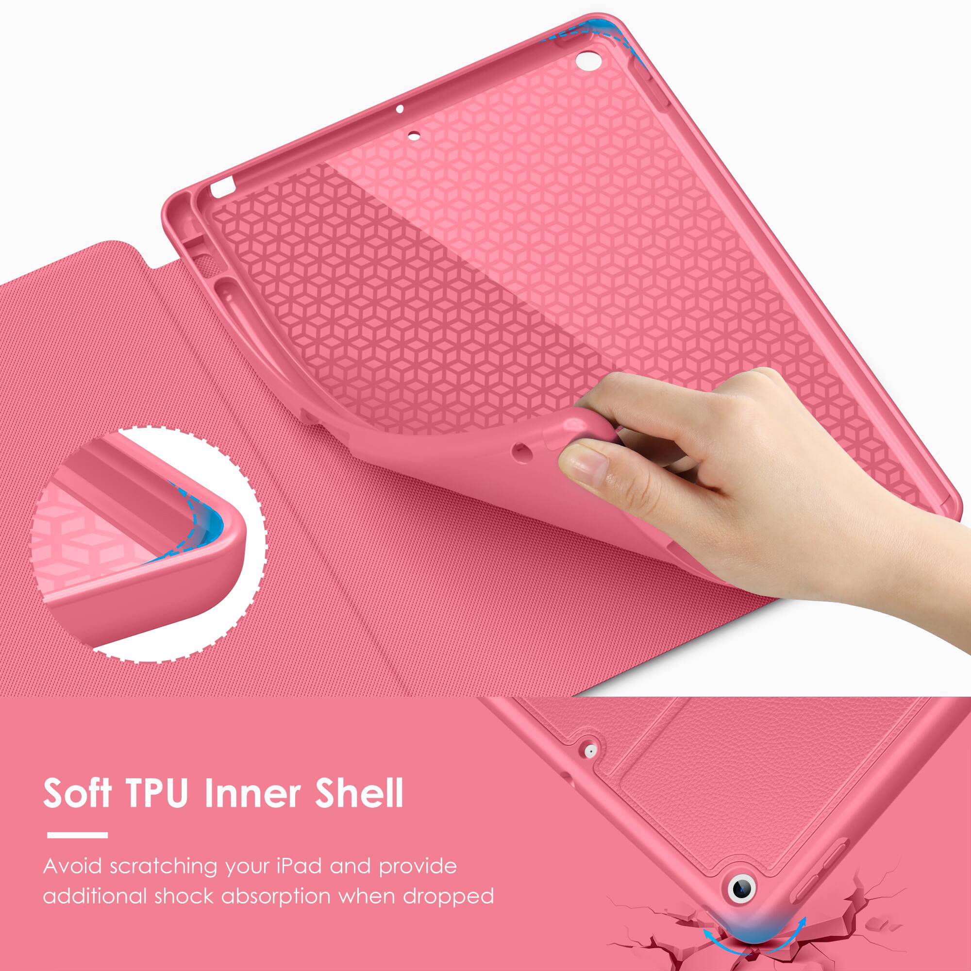 Soft TPU Inner Shell

Avoid scratching your iPad and provide additional shock absorption when dropped.