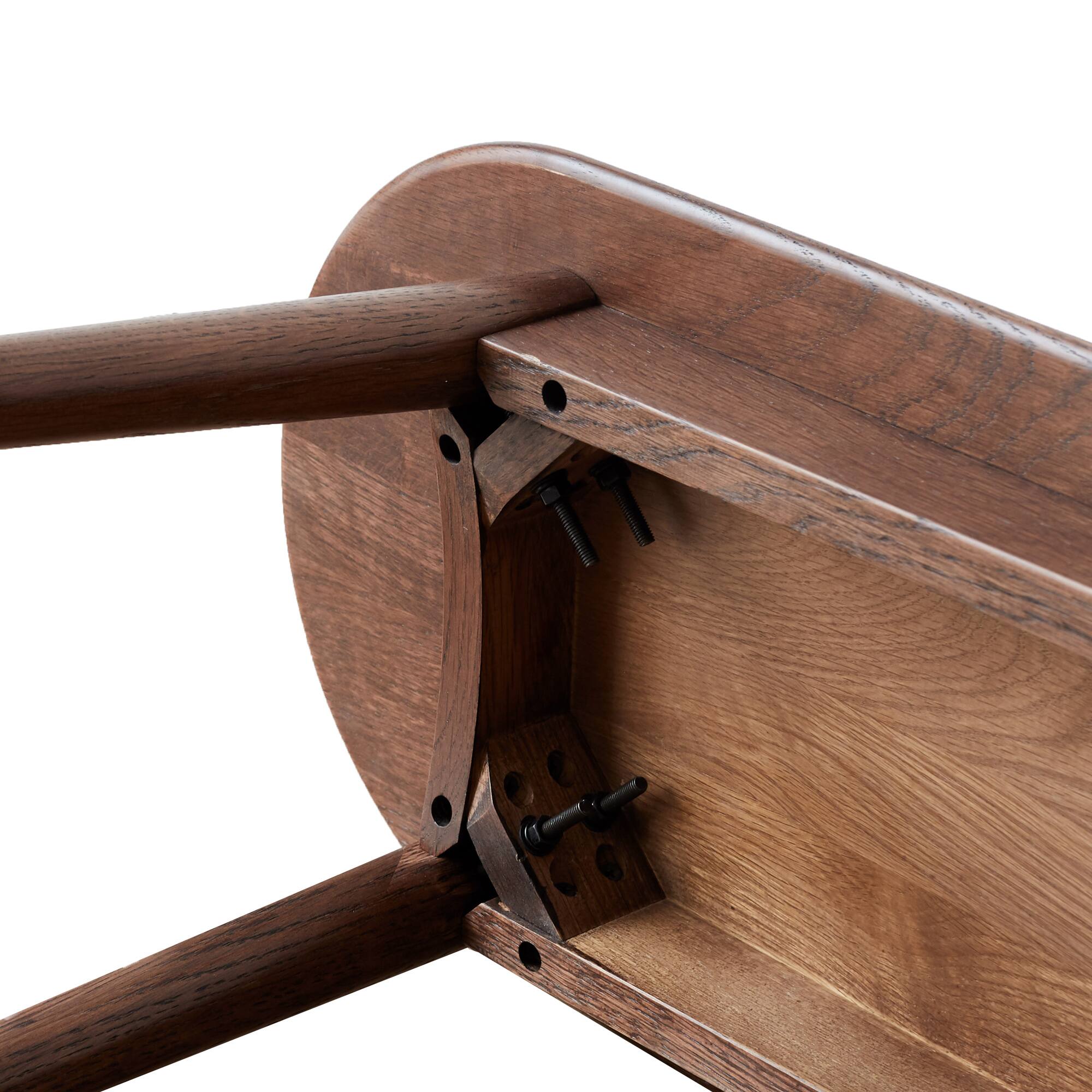 Back. SlickBlue - Farmhouse Style Wood Bench for Dining Room or Entryway - Walnut.