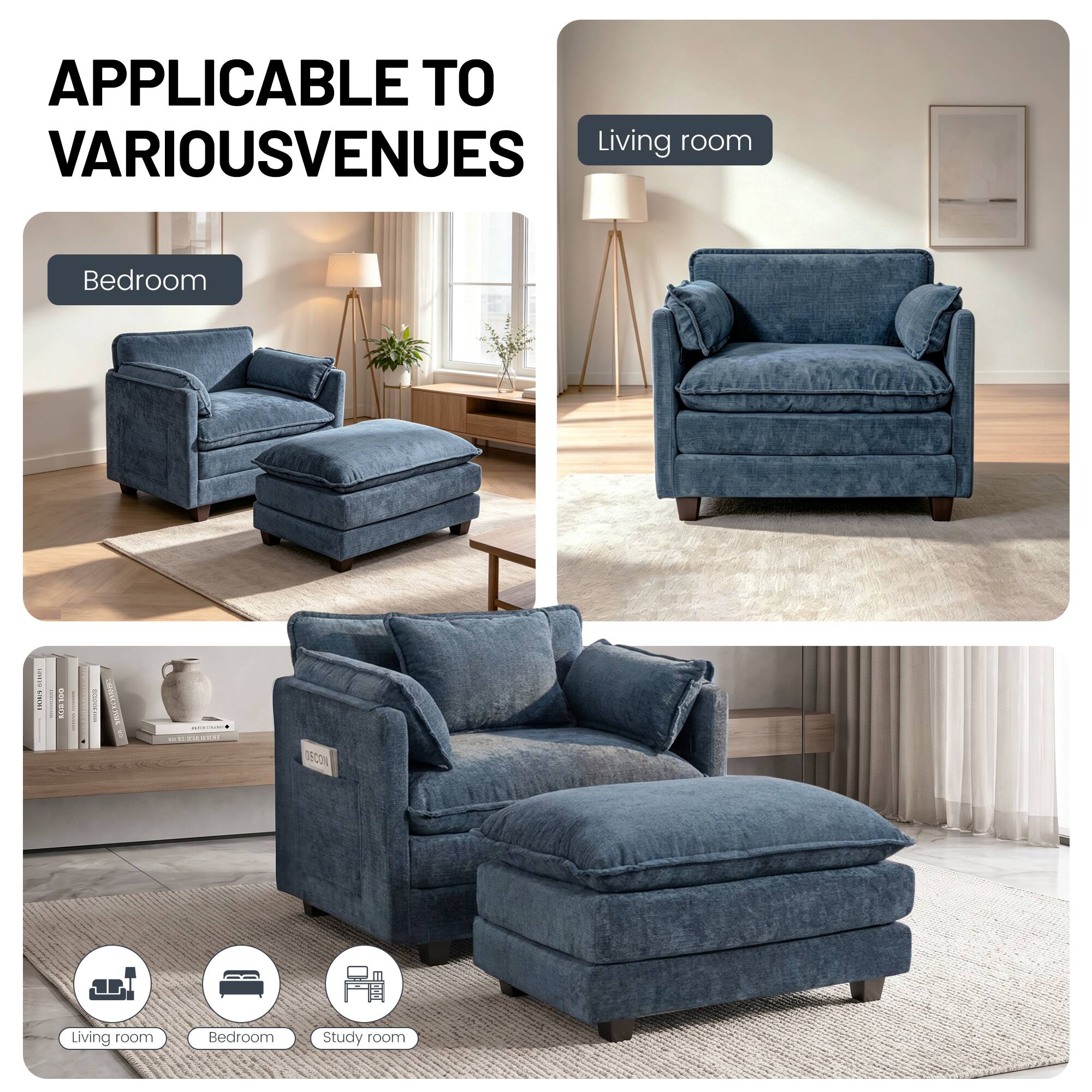 APPLICABLE TO VARIOUS VENUES

Living room
Bedroom
Study room